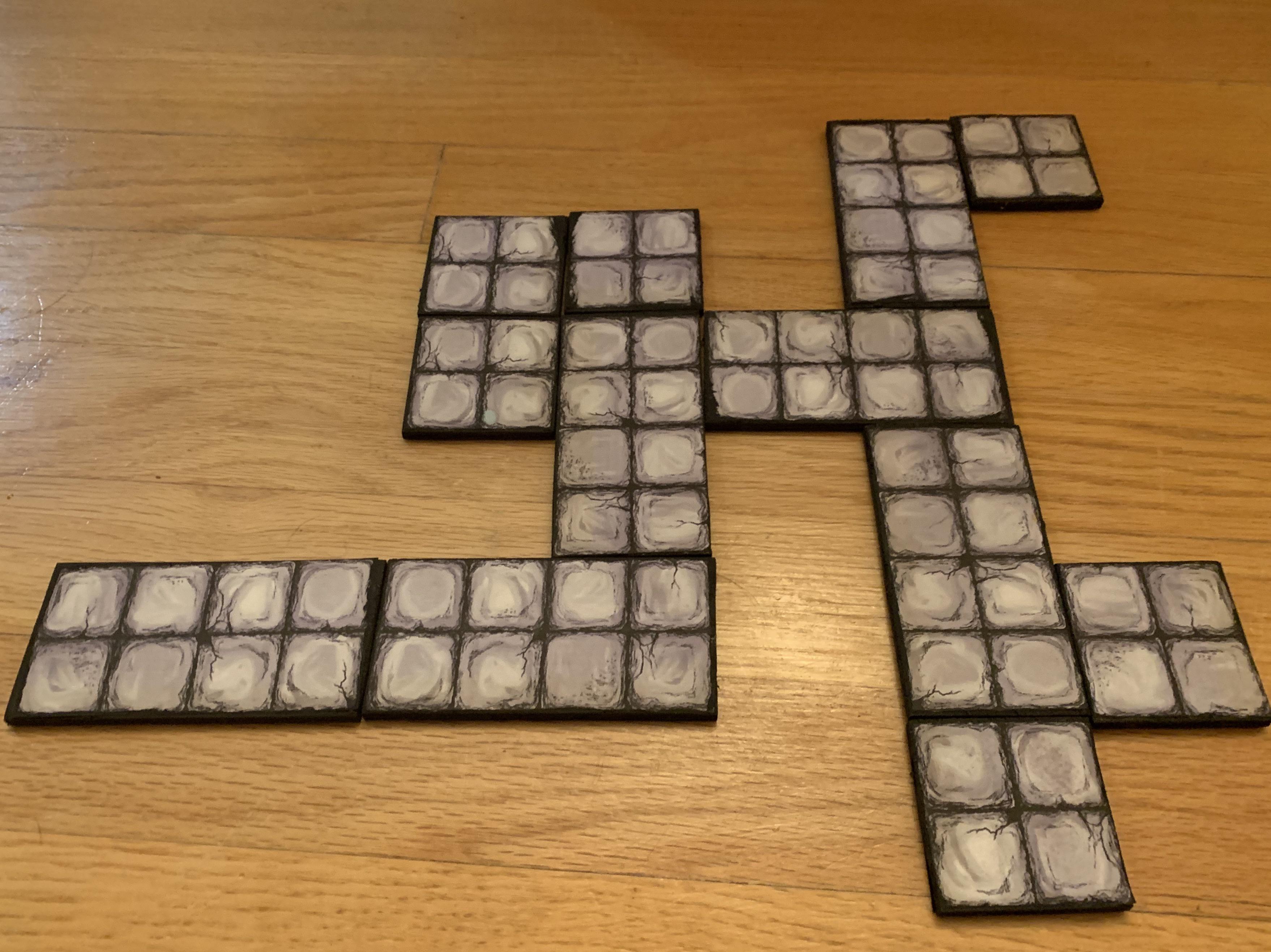 DIY wooden dungeon tiles. Cheap, easy, and quick to make. Check out my