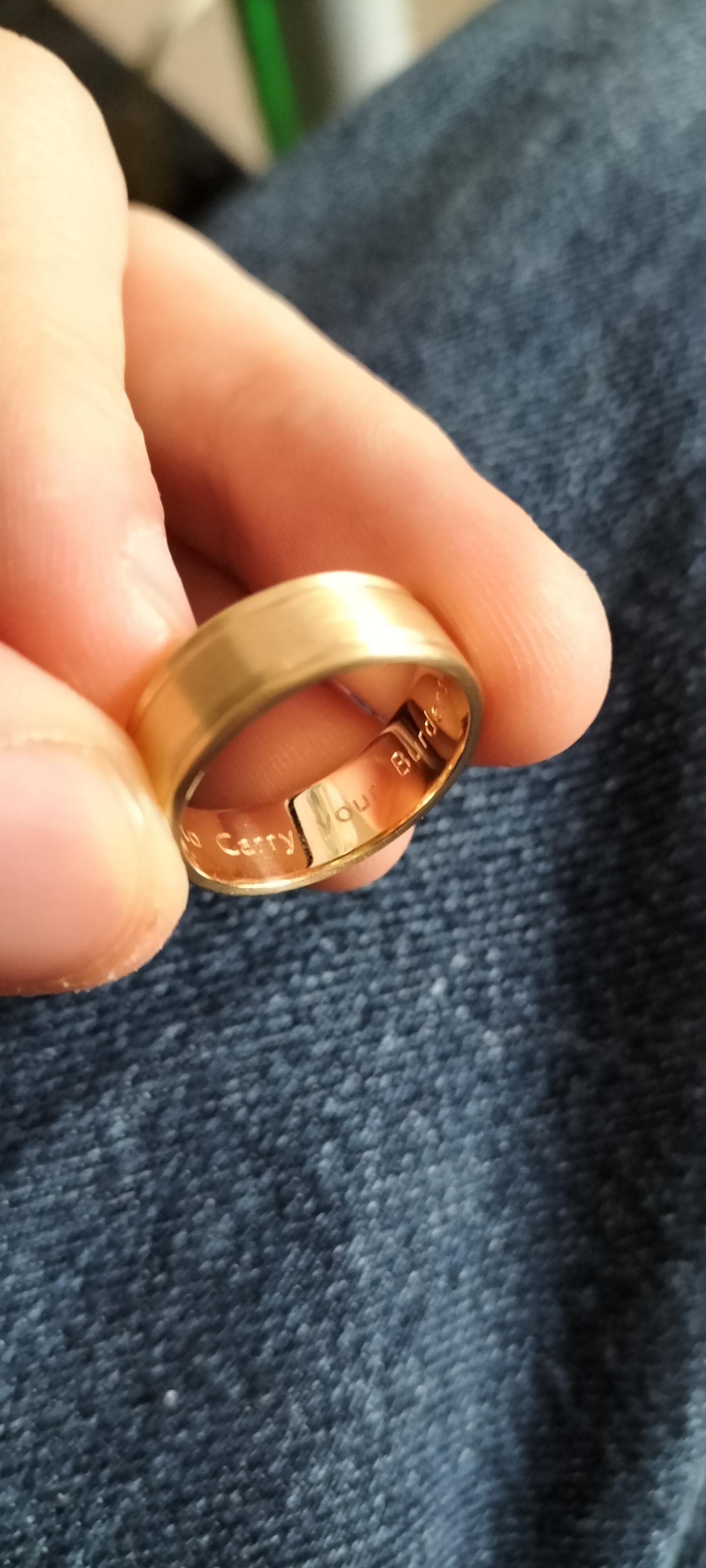 My Skyrim inspired Wedding Ring arrived today! r/skyrim