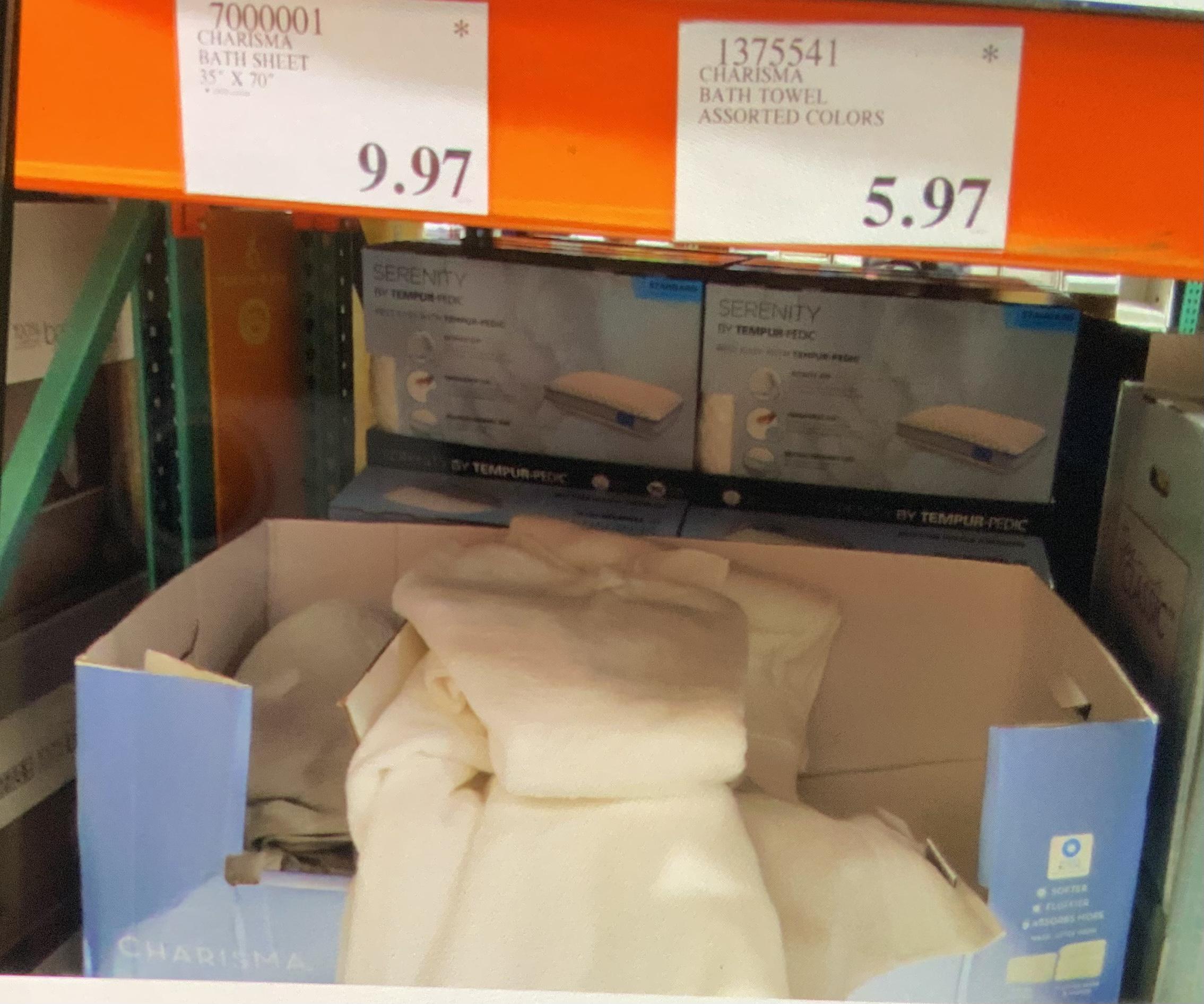 Charisma towels on clearance for 5.97 and 9.97 r/Costco