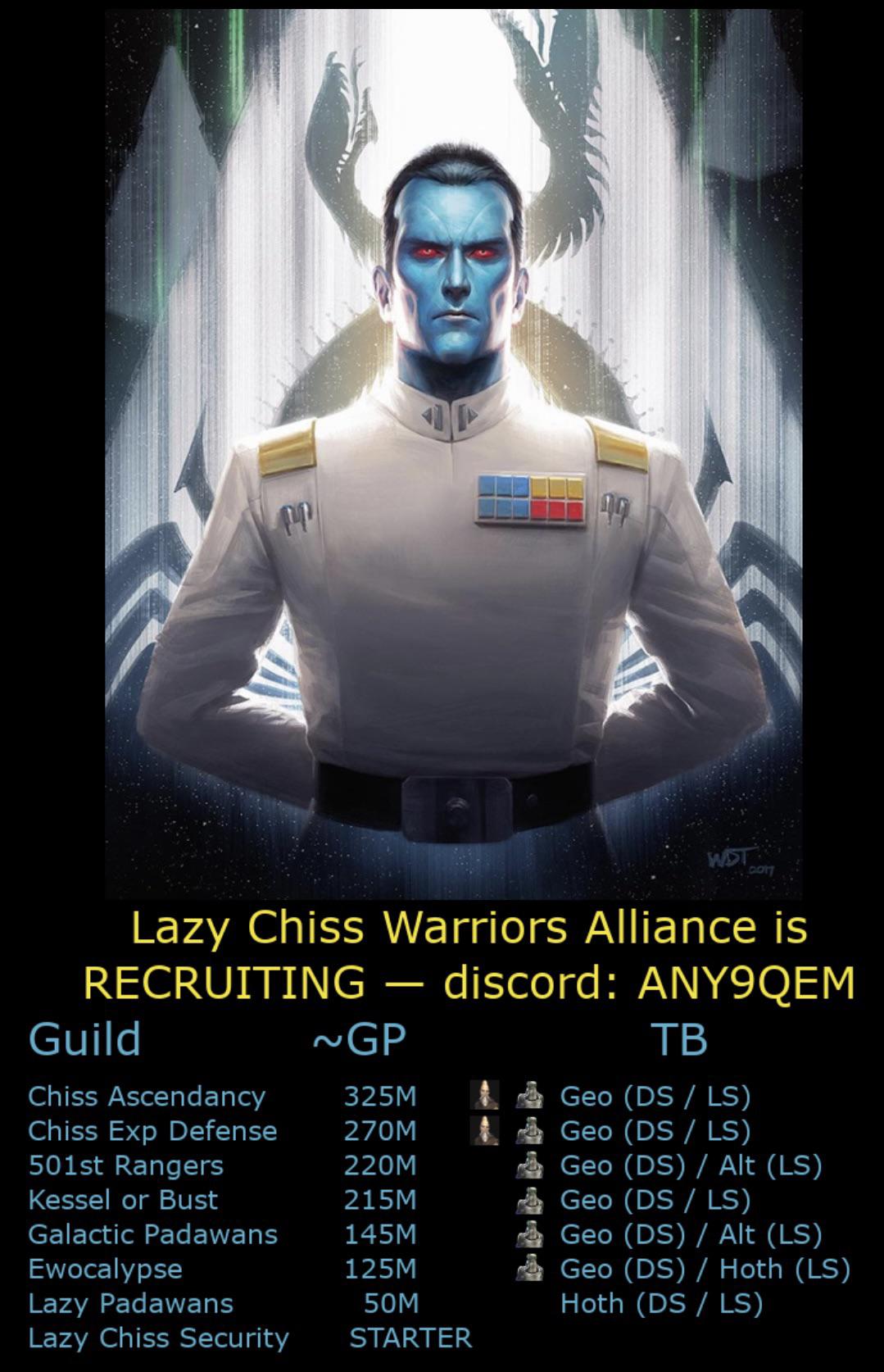 LCW alliance is recruiting. Guilds for all players. Discord https//discord.gg/ANY9QEM r