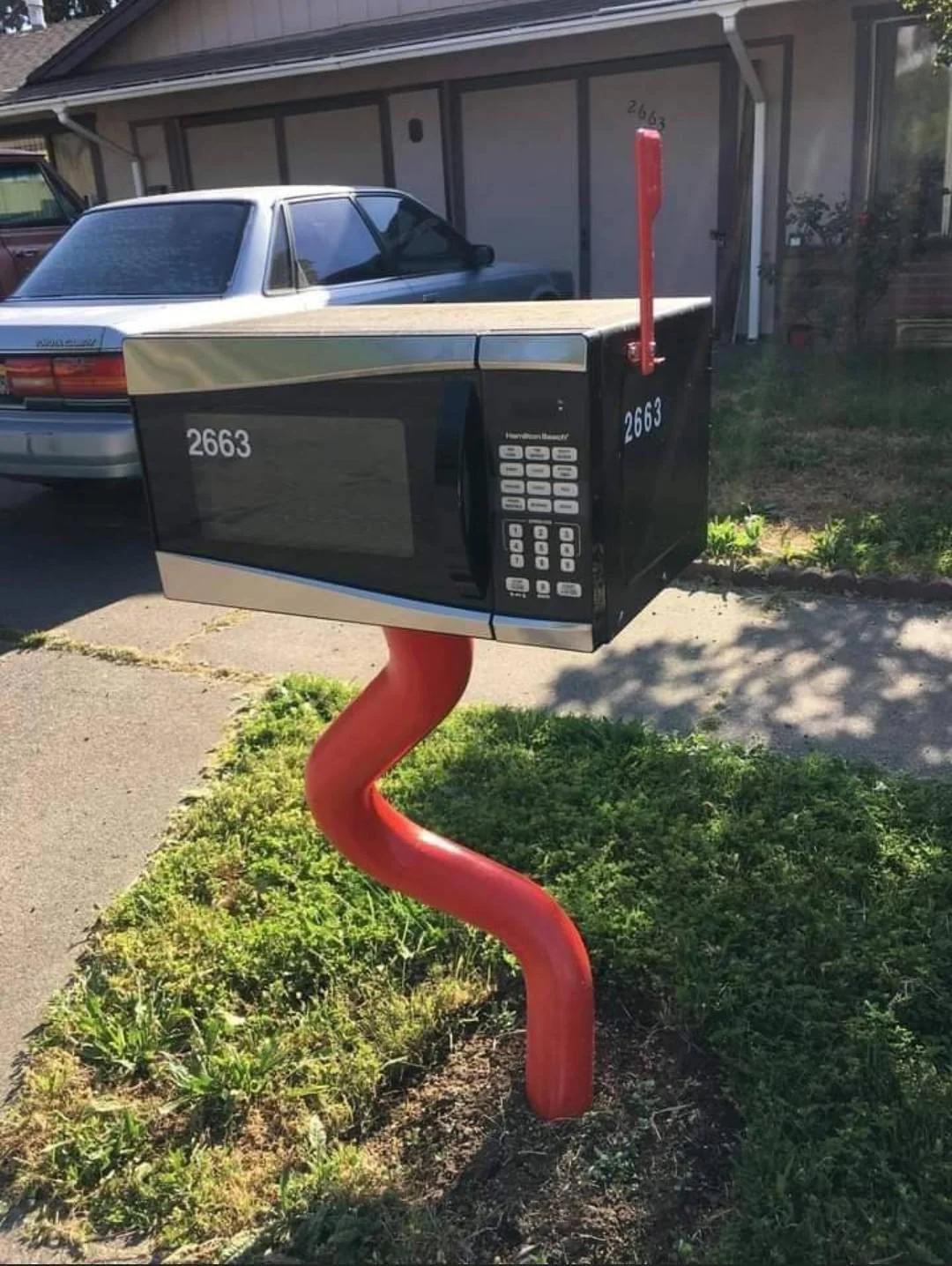 This microwave repurposed into a mailbox MyConfinedSpace