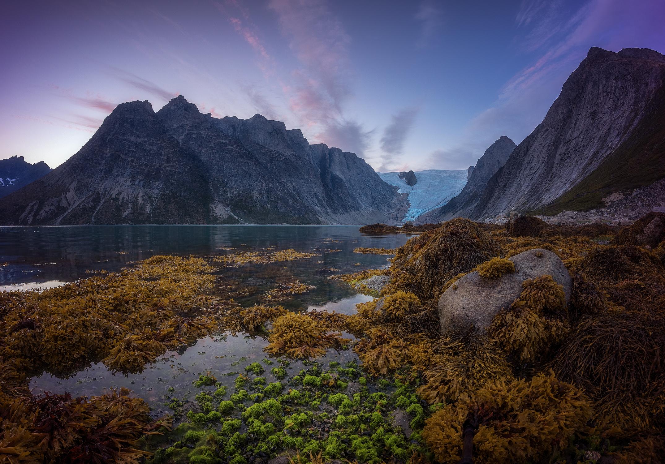 Sunset at a remote fjord, somewhere in Greenland [OC][2149x1500] r