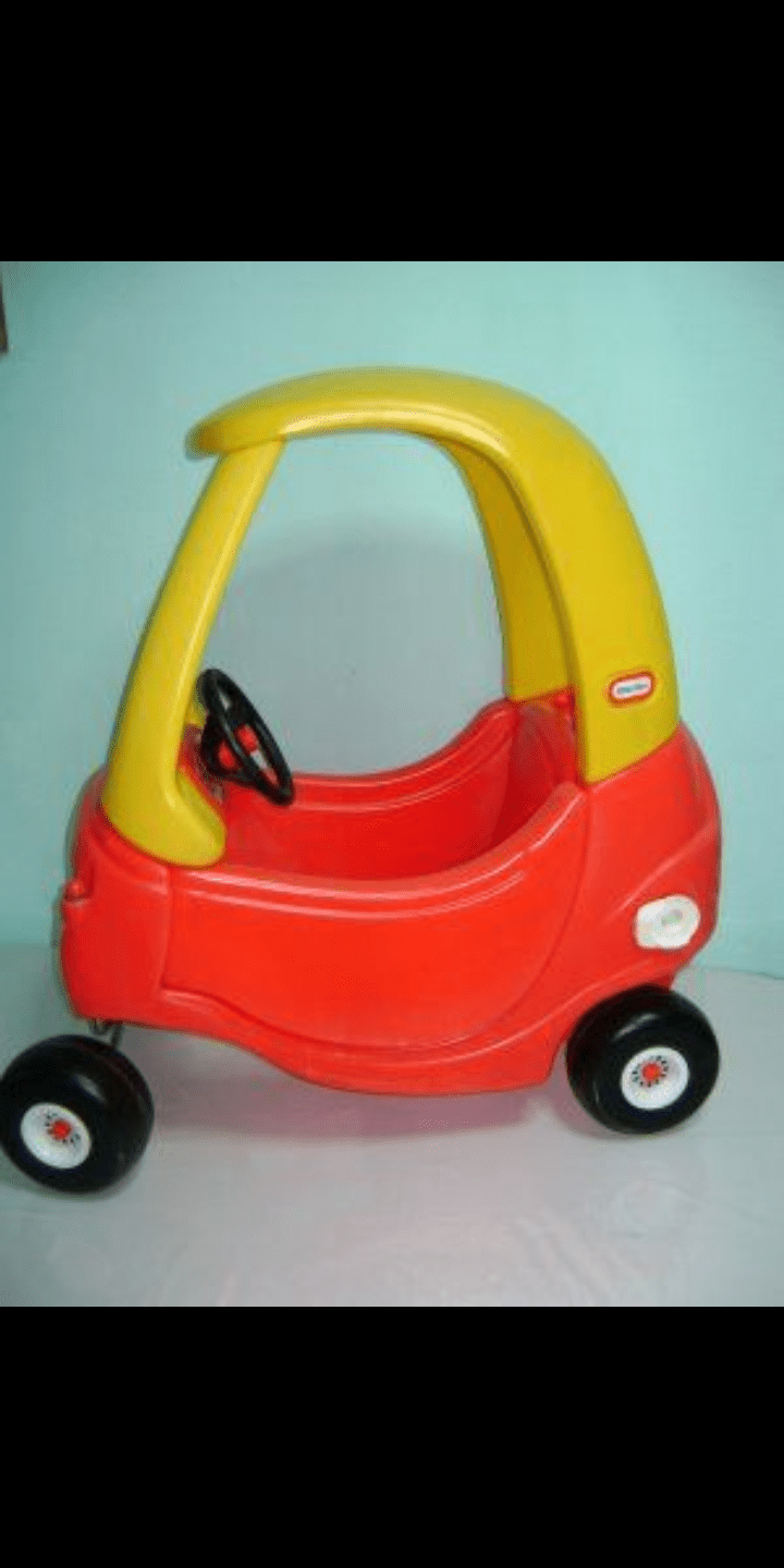 Little tikes cars they use to have in shopping centres. Not sure if