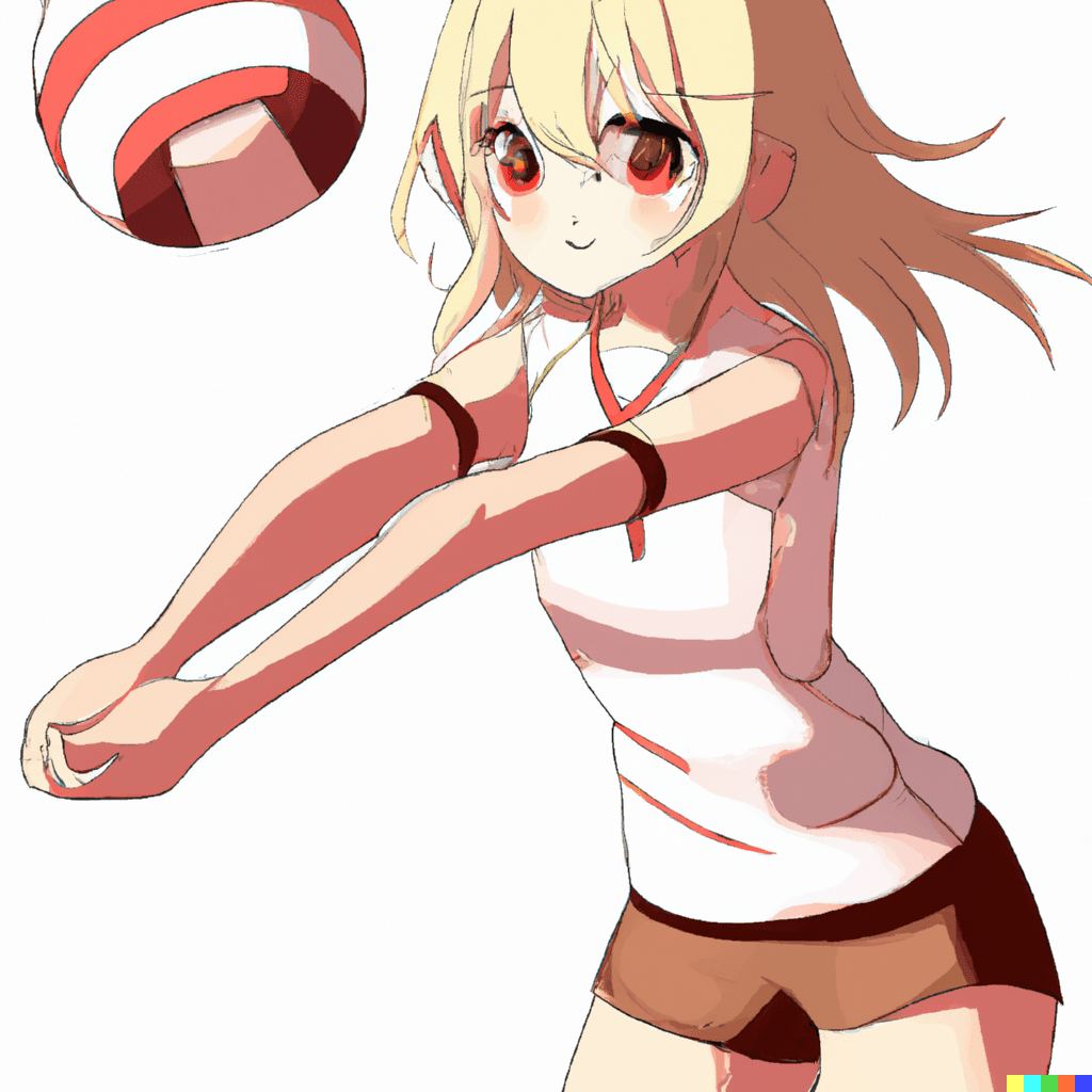 Anime girl playing volleyball r/dalle2