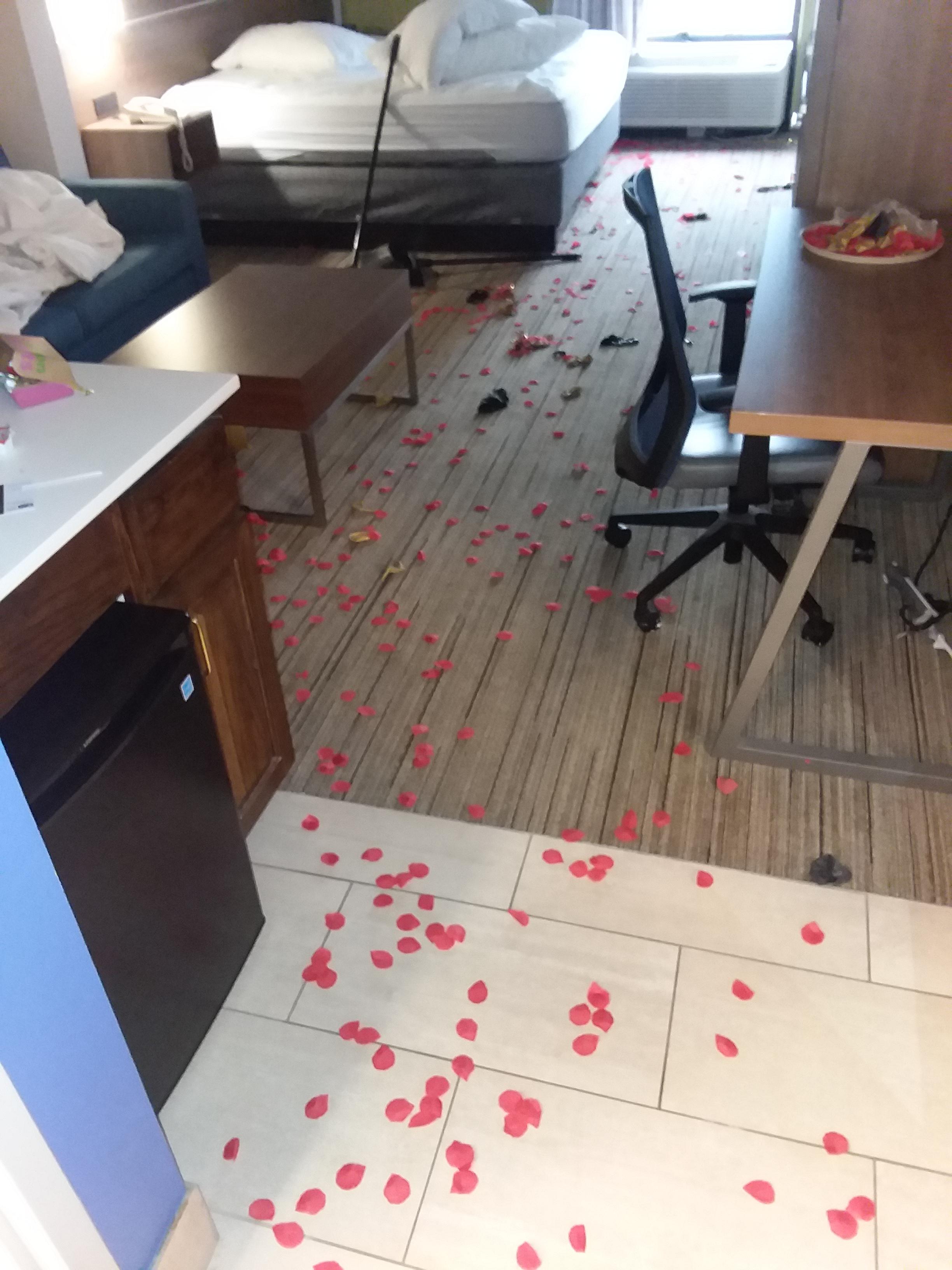 If you go to a hotel and do this rose petal thing, you are cliche and