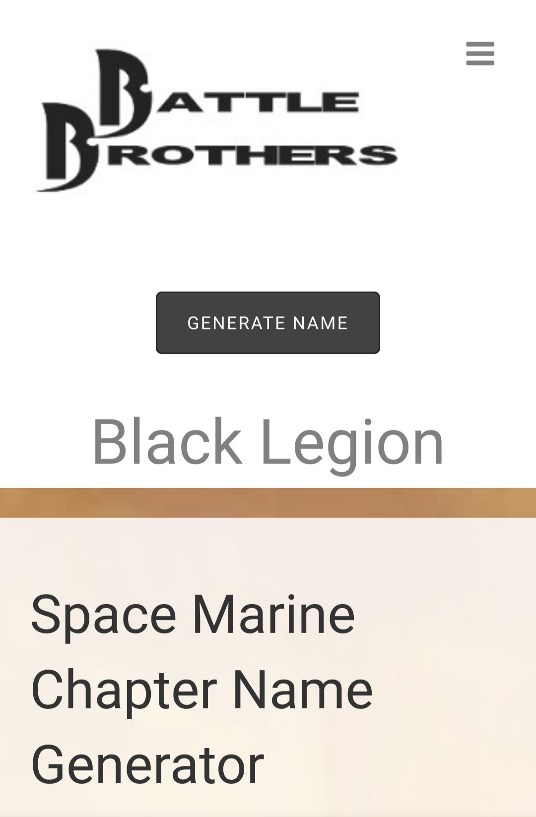 Just got this from a space marine chapter name generator