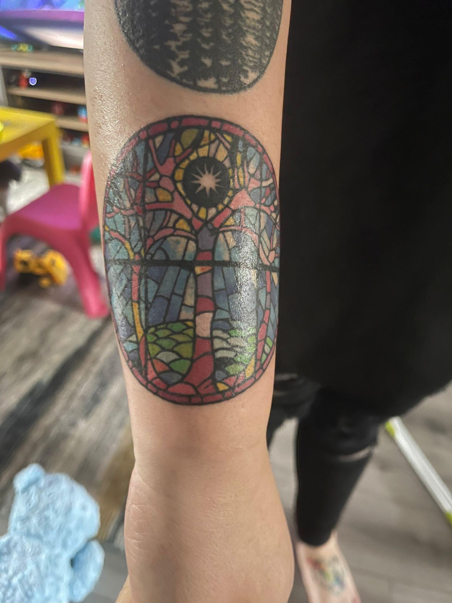 Update 66+ stained glass window tattoo super hot in.cdgdbentre