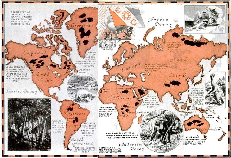 "The Science of Exploration," from Popular Science, April 1932 oldmaps