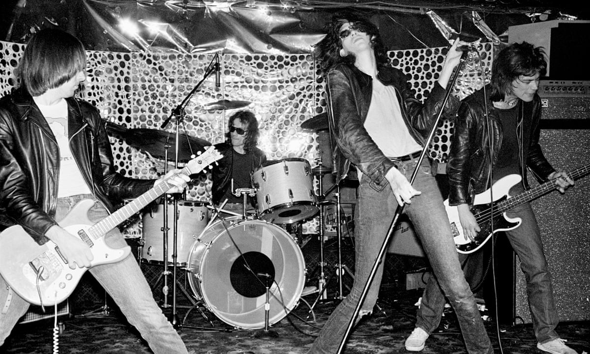 The Ramones playing live in New Jersey in one of their first concerts