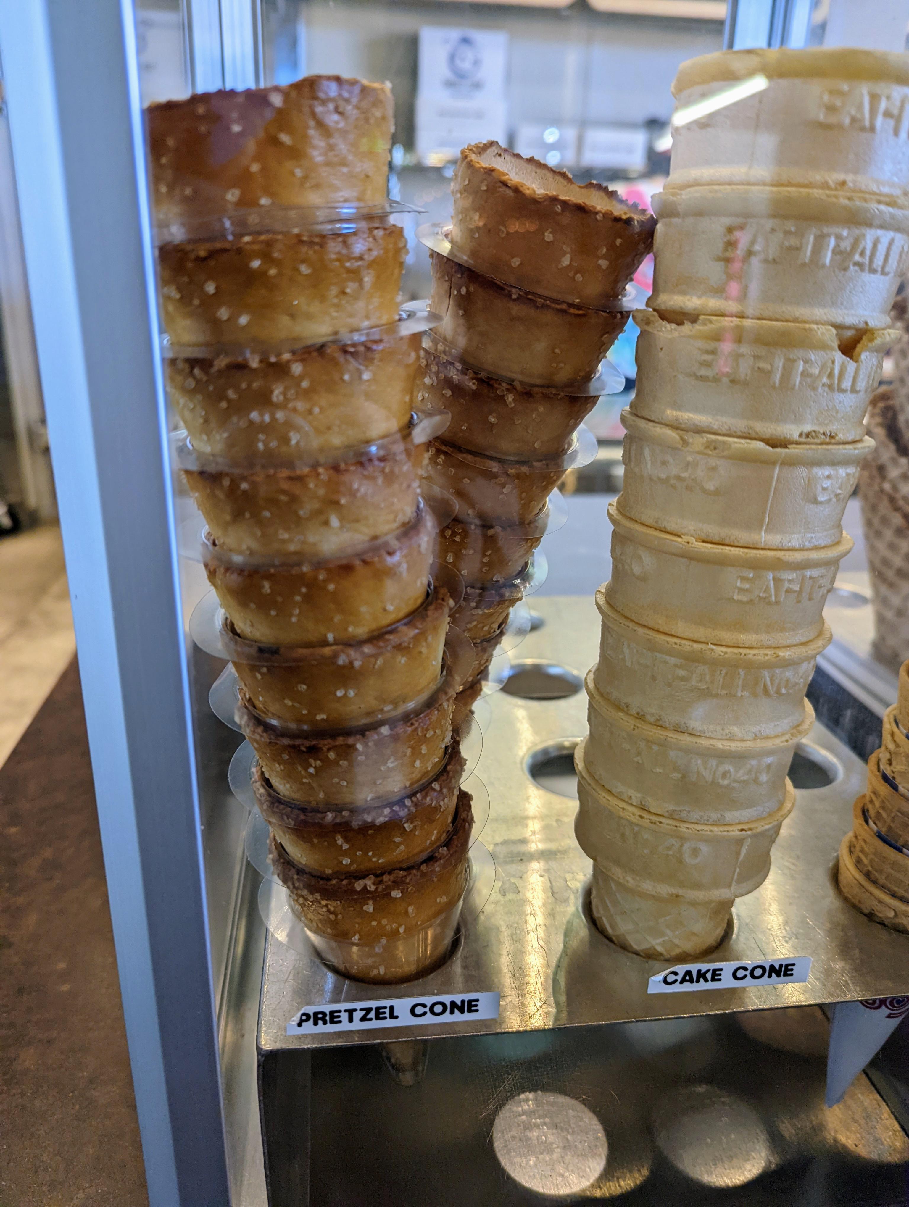 Pretzel ice cream cones pretzels