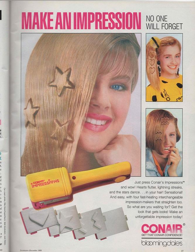 Conair Impressions crimper, 1989 r/vintageads