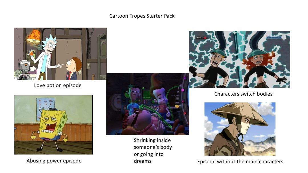 Cartoon Tropes Starter Pack r/starterpacks