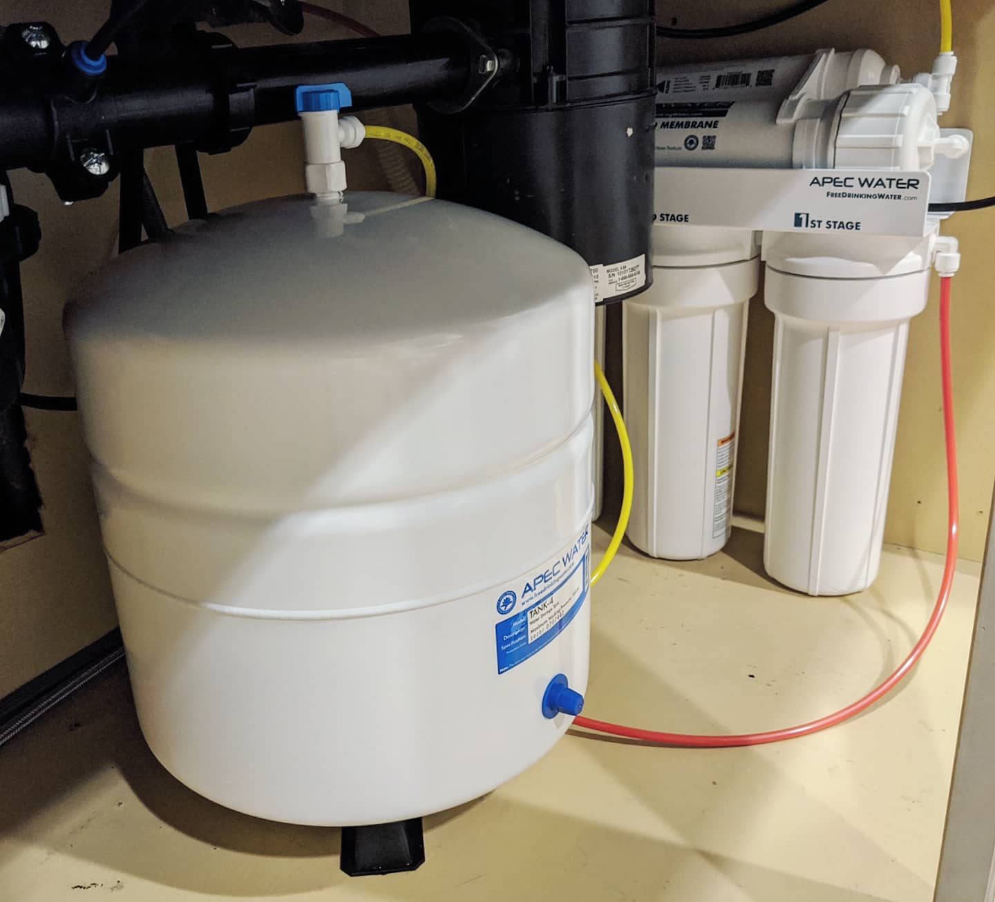 I installed a fivestage reverse osmosis water filtration system for