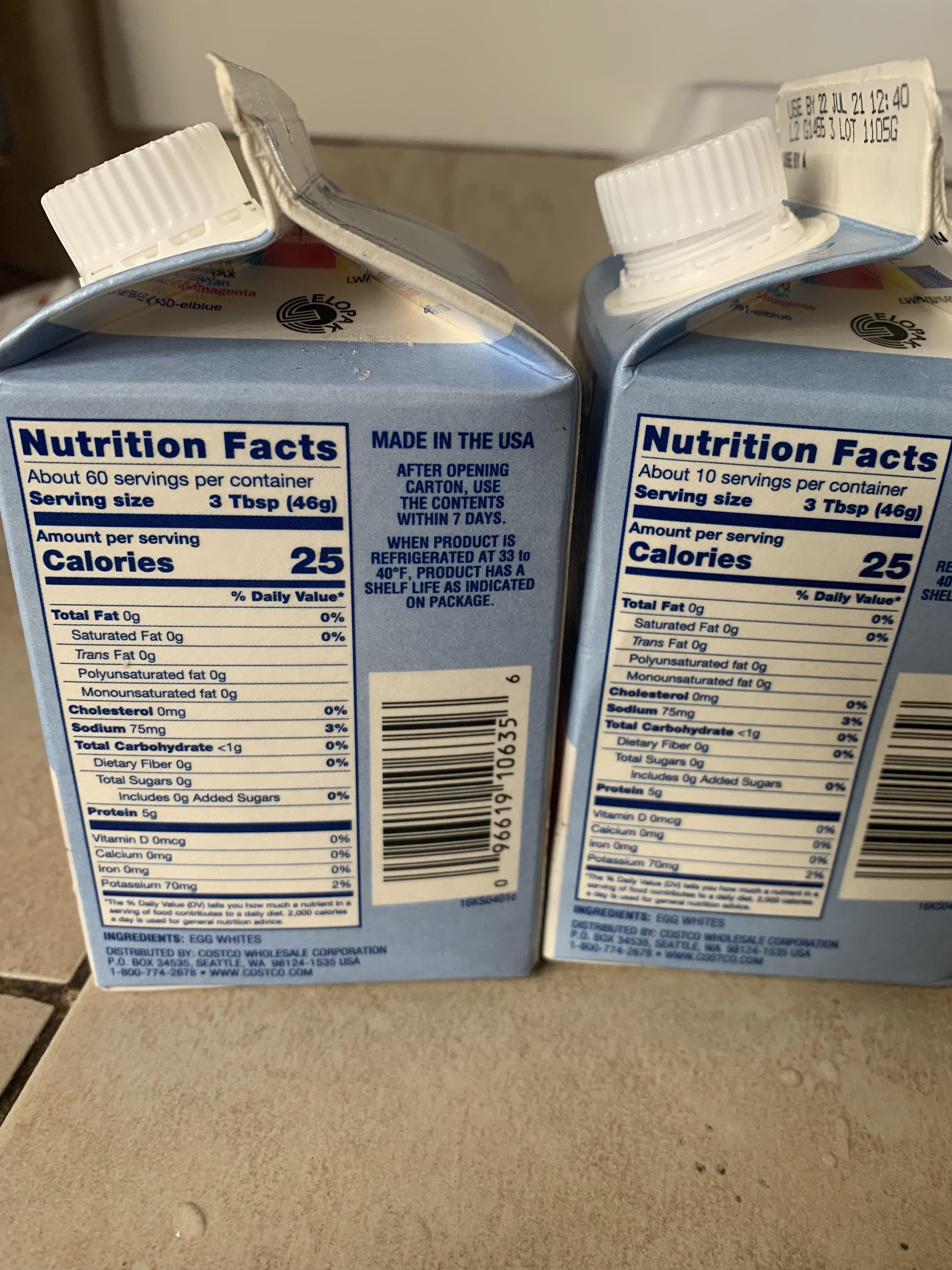 Anyone else noticed the typo in “serving/container” for the egg whites