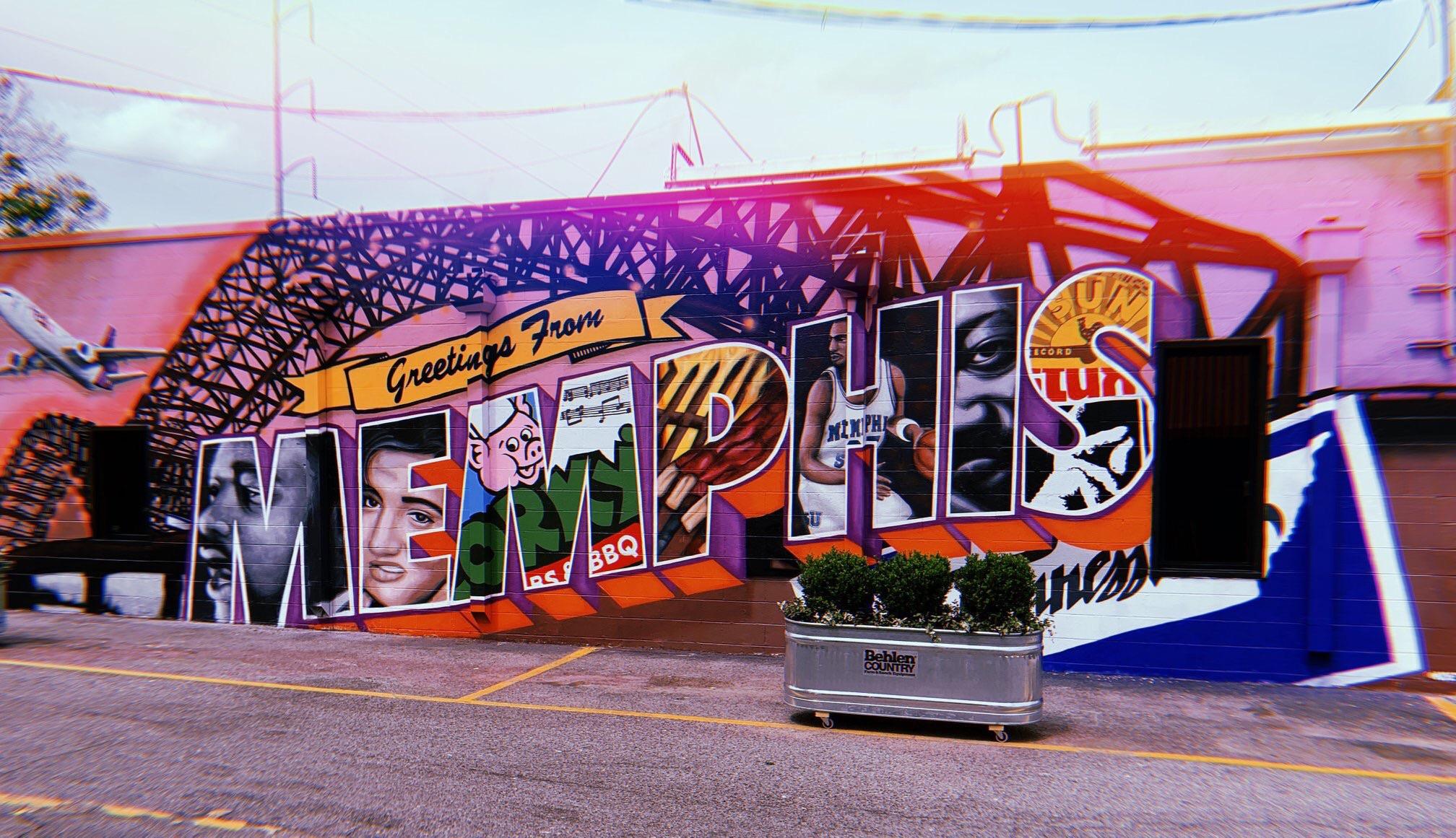 New Memphis Mural at Corkys on Poplar r/memphis