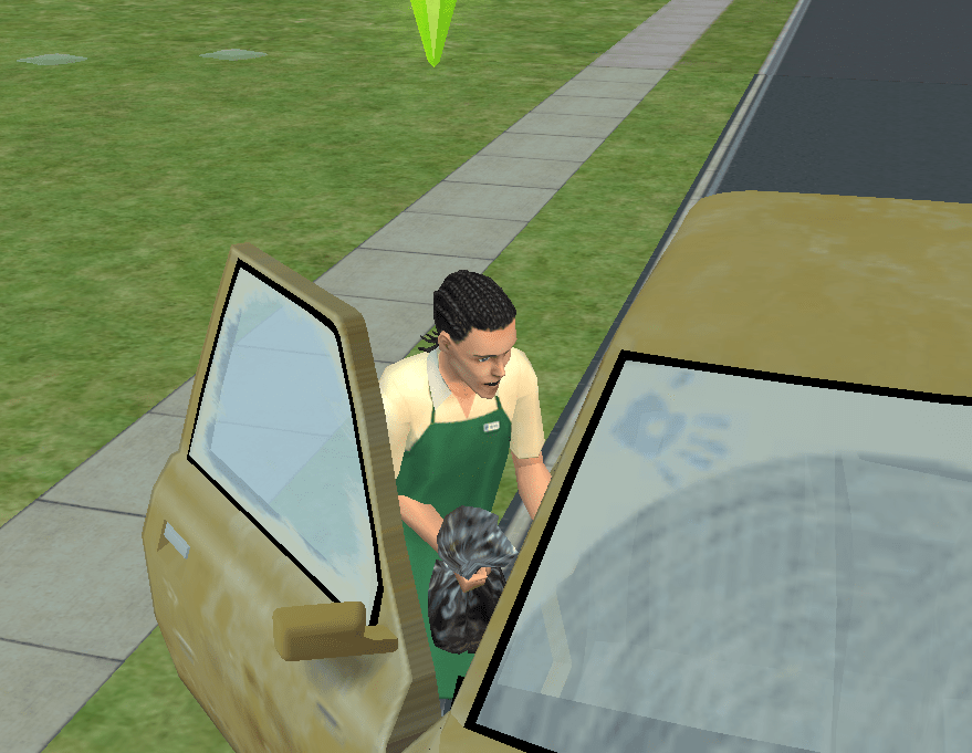 so i told my sim to throw out trash and instead he brought it to work