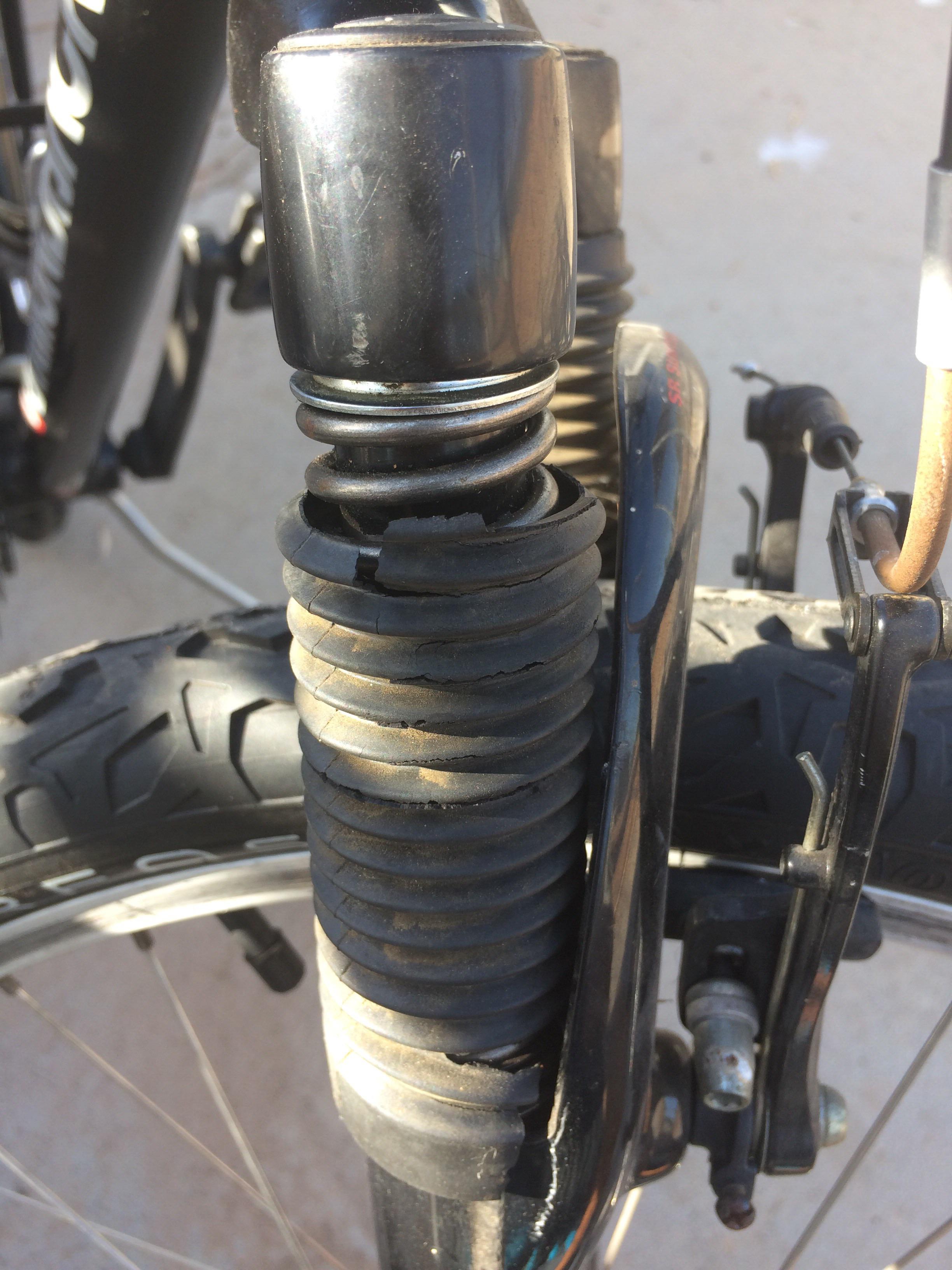 Creaking coming from fork when going over dips and cracks in the road. Could rust on my