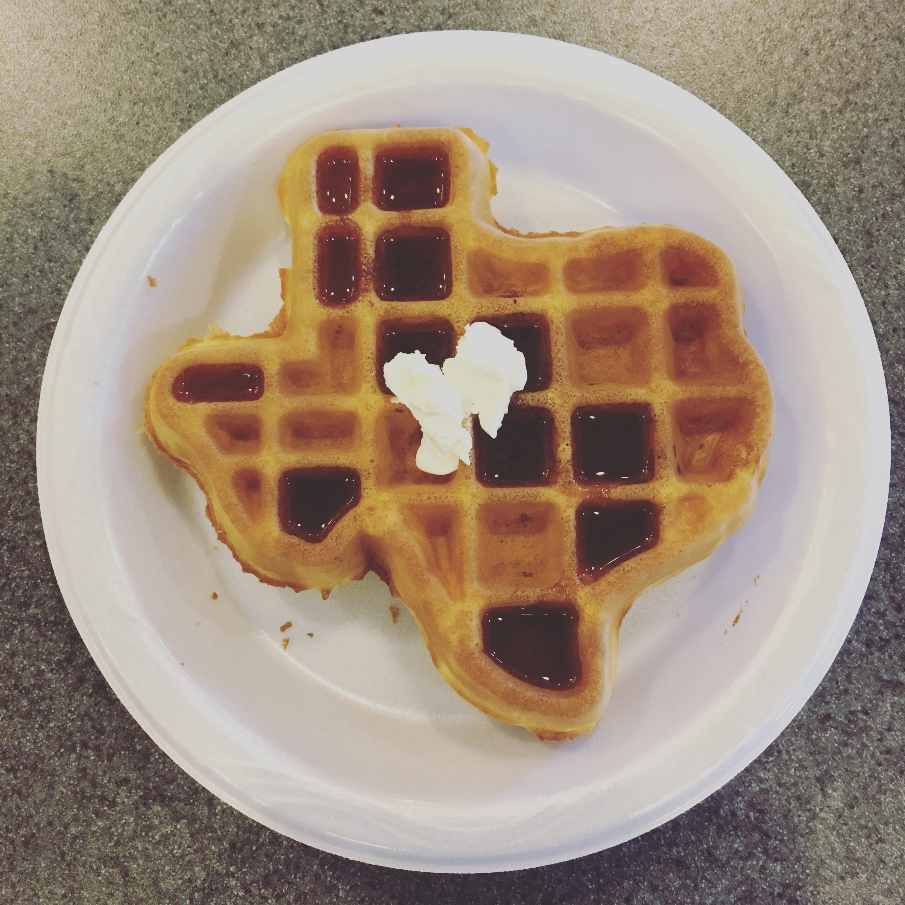 Hotel for the night in Dallas, TX and these were the waffles they had