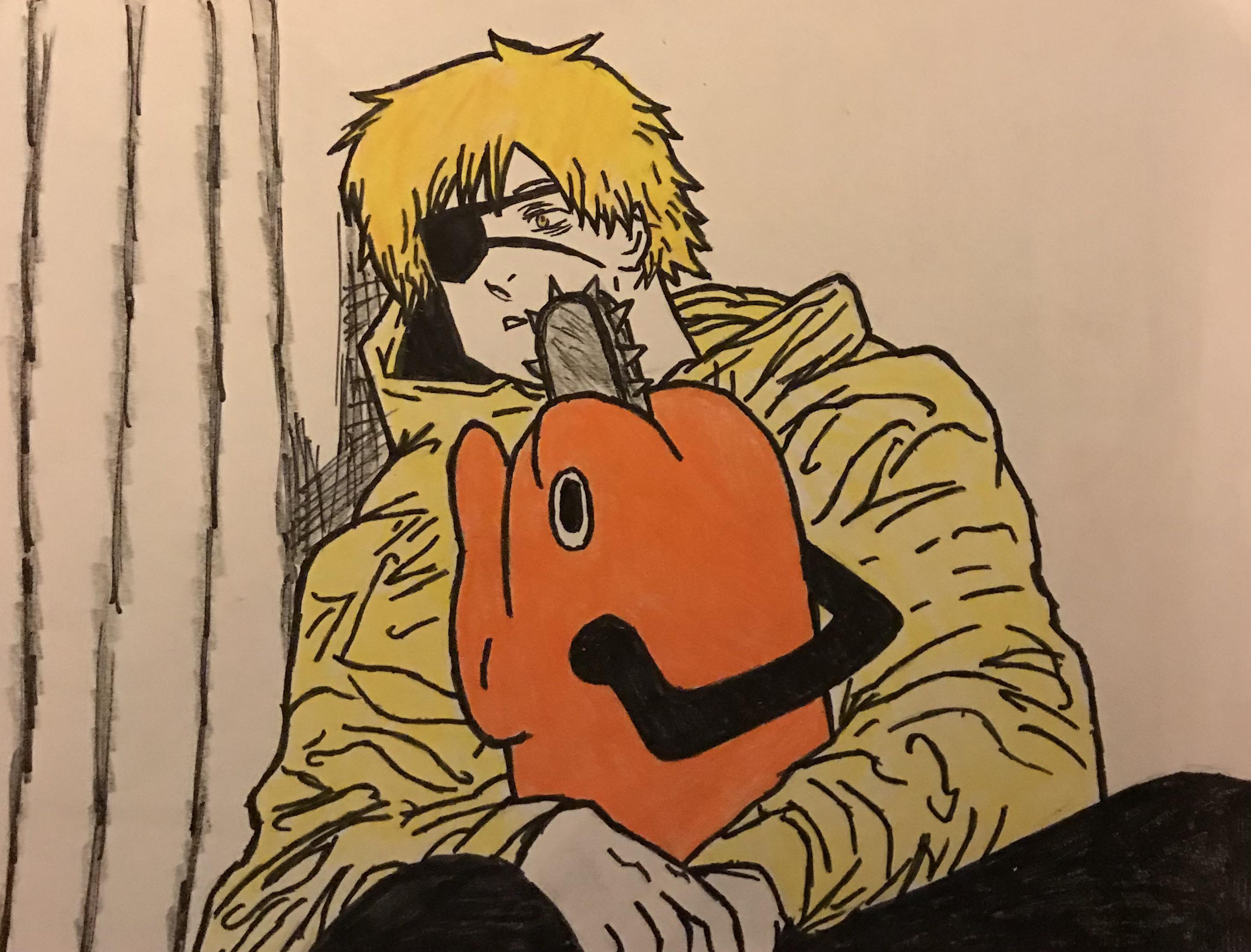 denji and the cutest chainsaw dog pochita r/ChainsawMan