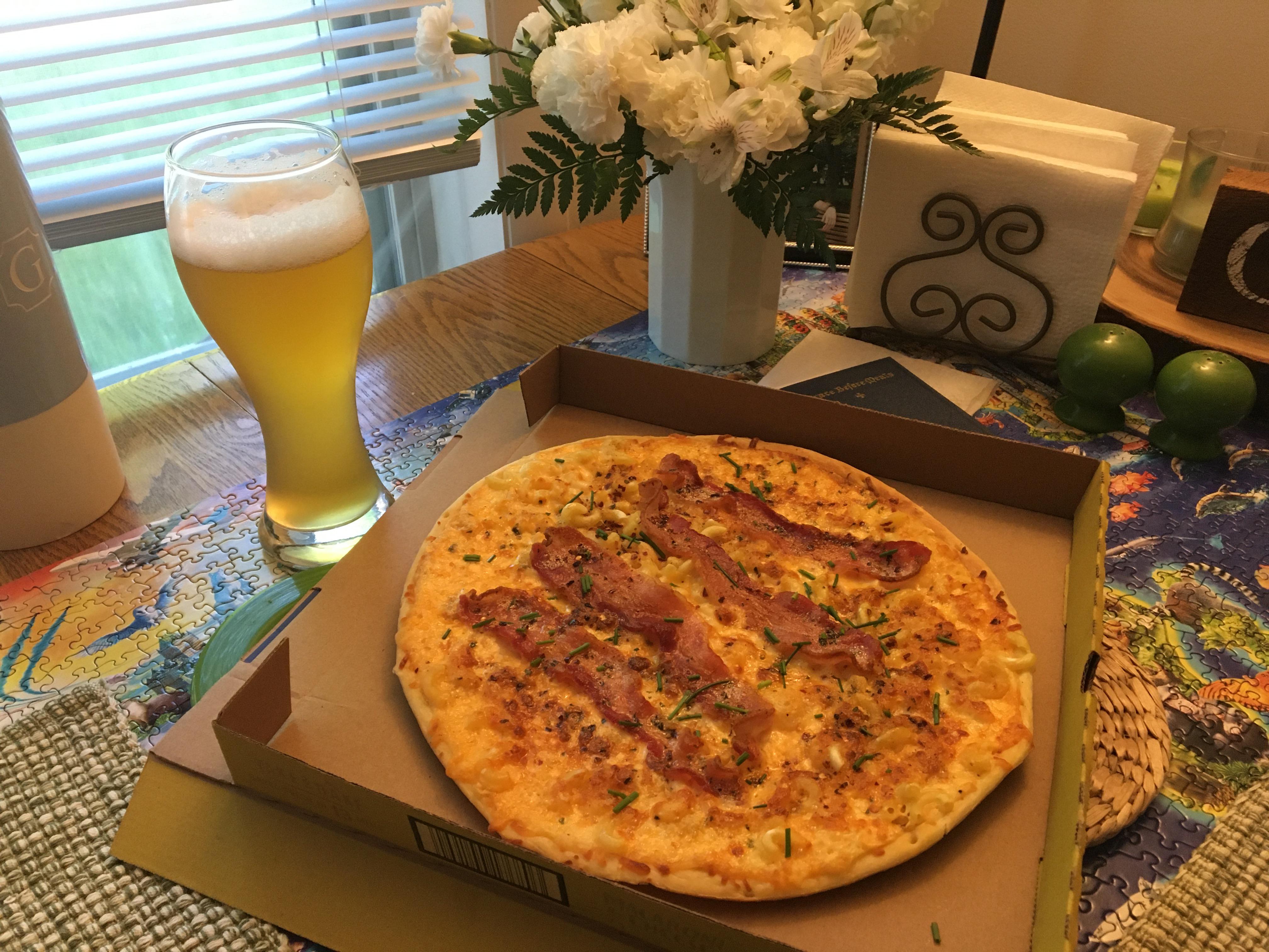 Mac and Cheese Mama Cozzi’s with added aldi bacon, spices, garden green onion 👌🏻 r/aldi