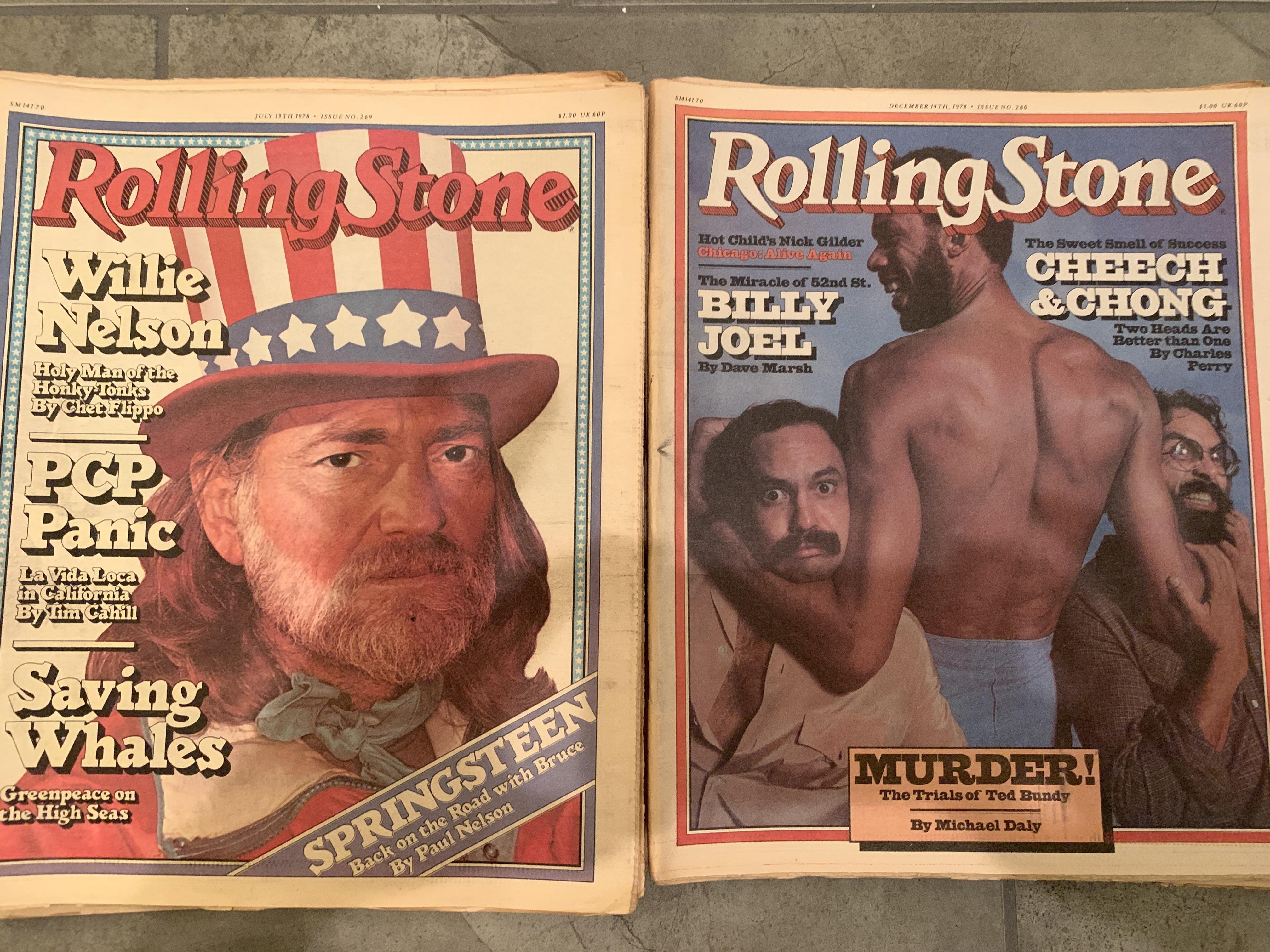 Found a stack of these old Rolling Stone magazines (1970s) in a barn a