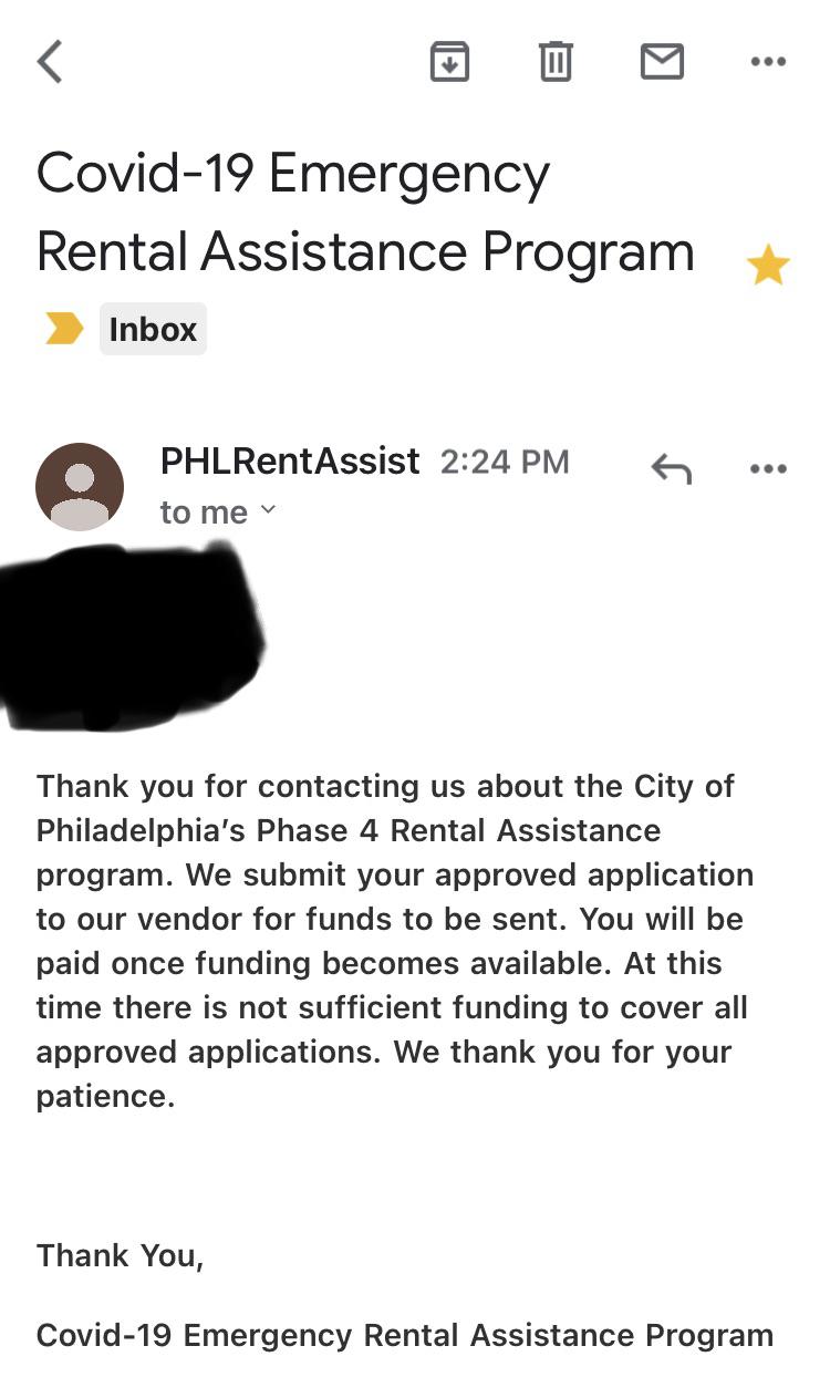 Pennsylvania [philadelphia] Rental assistanceUpdate info on rental