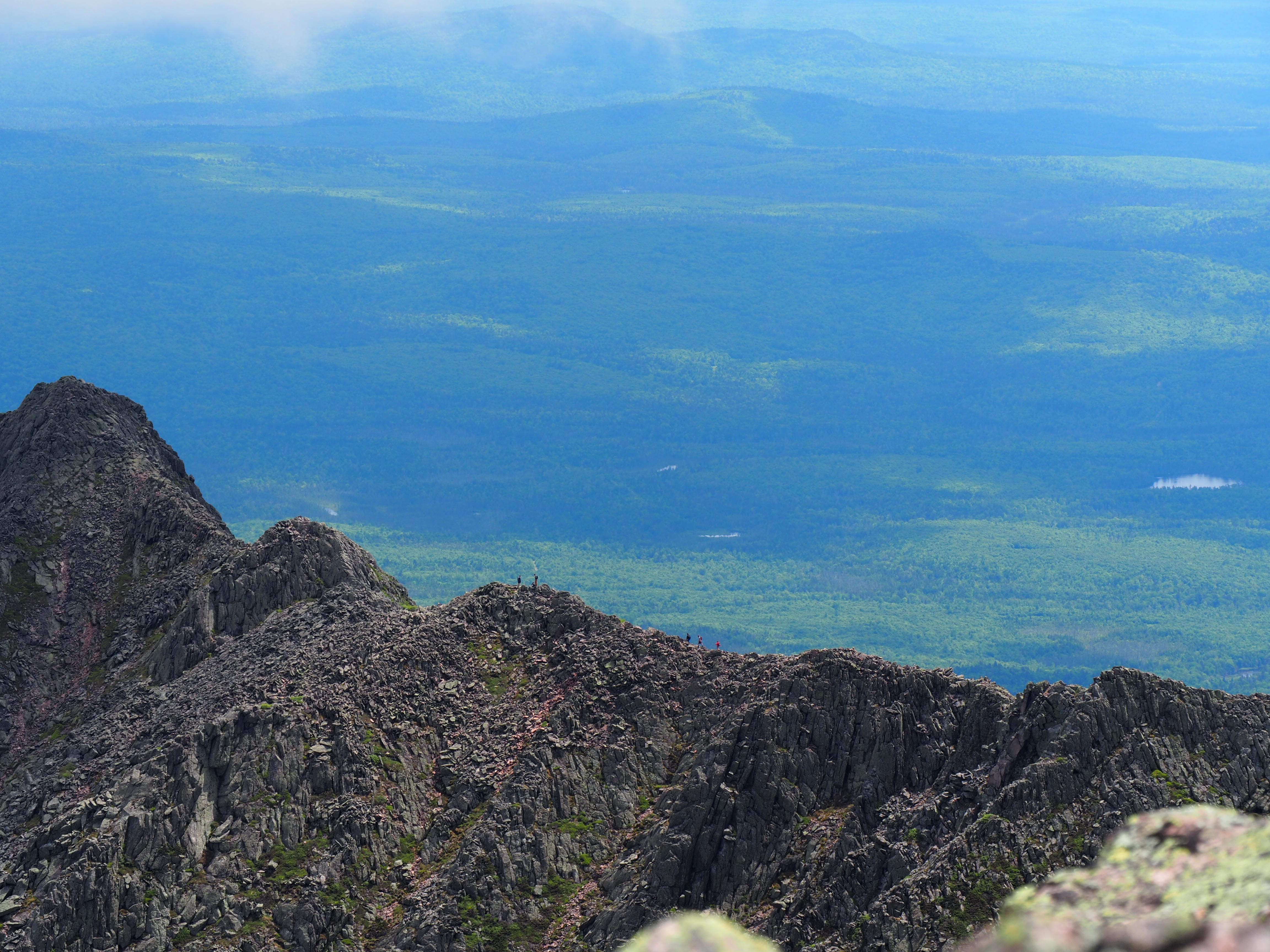 People traversing Knife's Edge, Mount Katahdin, Baxter State Park