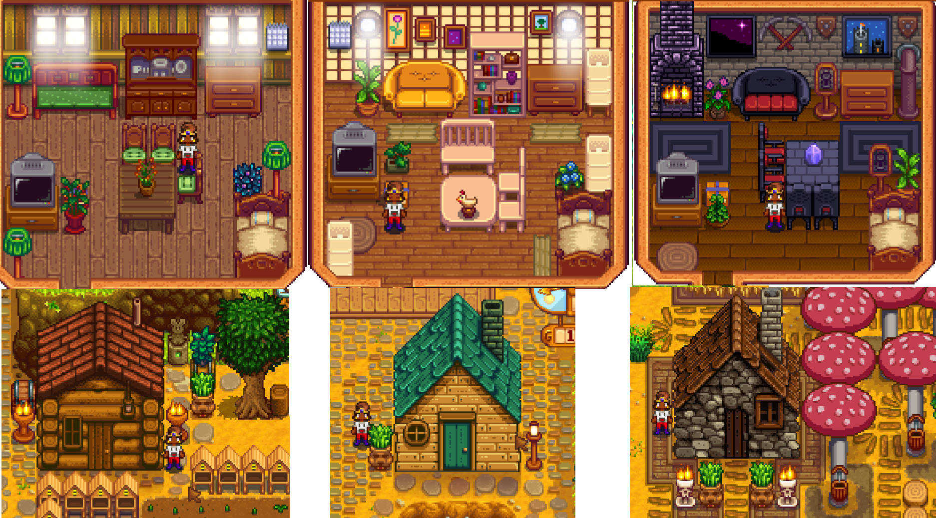 I had some fun decorating the extra guest cabins r/StardewValley