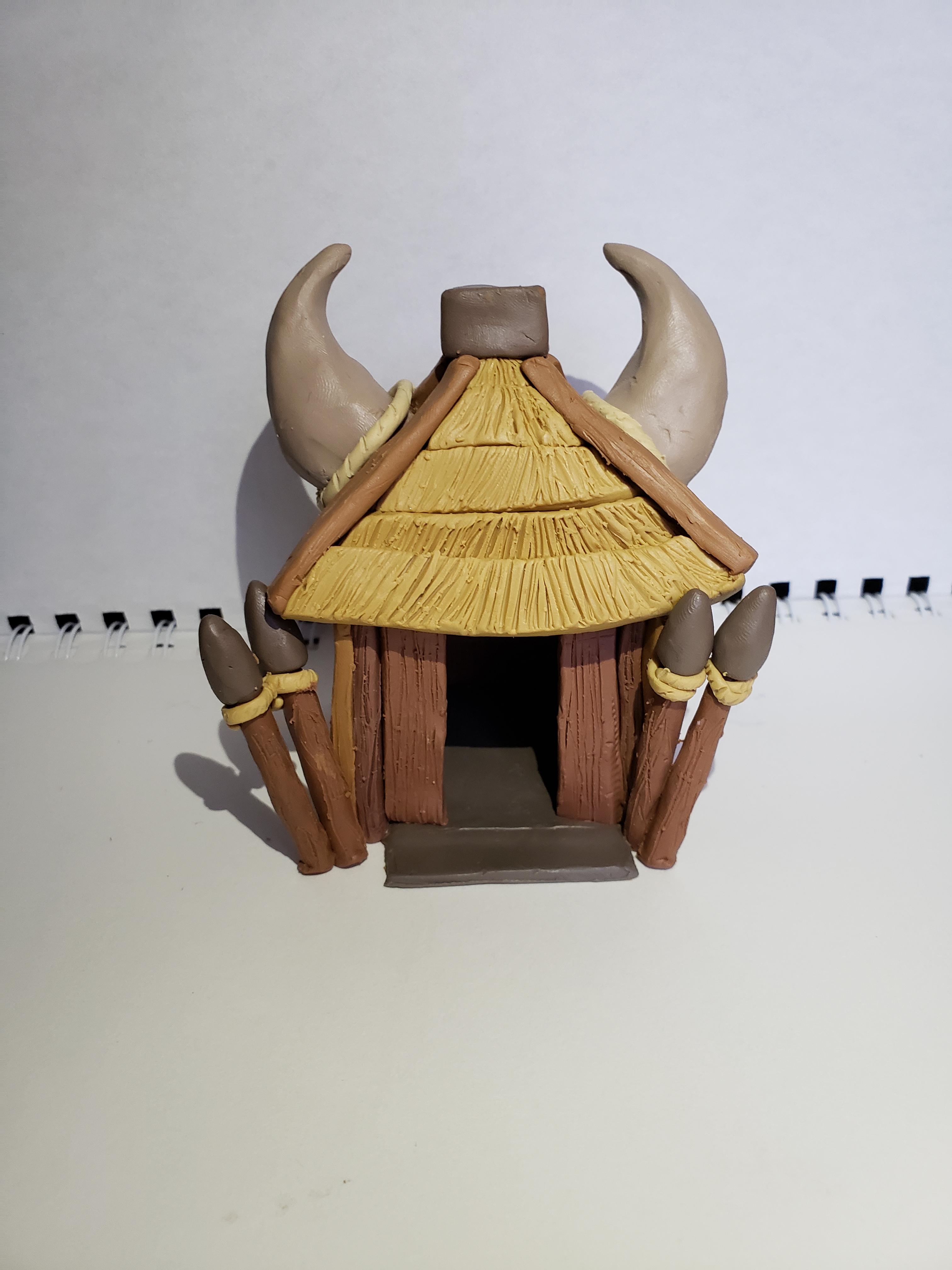 Hey guys, I made the Goblin Hut out of clay! ClashRoyale