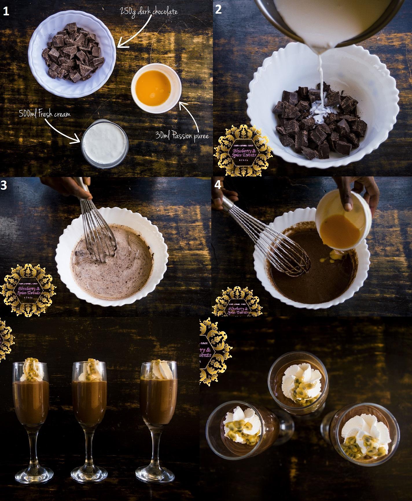 A super awesome eggless chocolate and passion mousse recipe for that