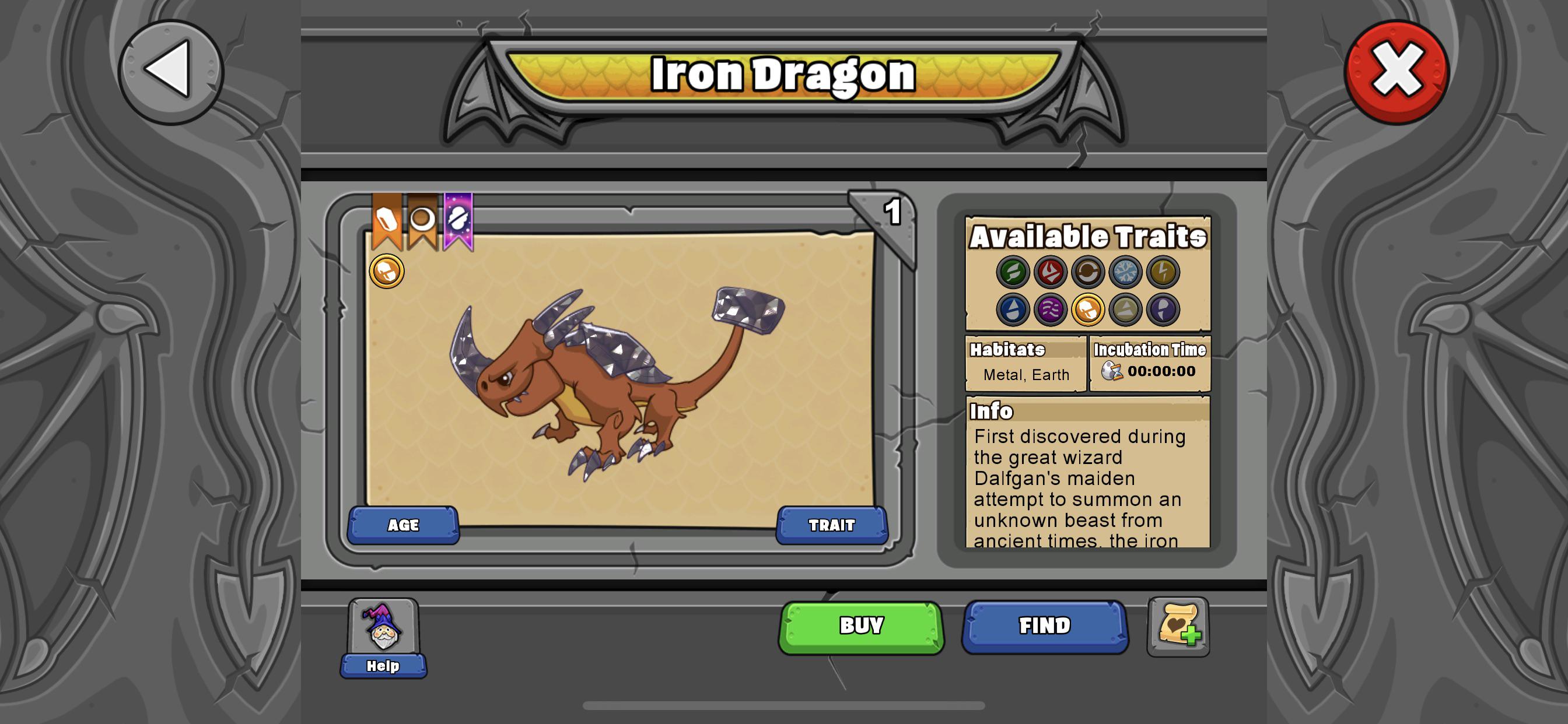 Metal trait Iron Dragon looks really nice r/dragonvale
