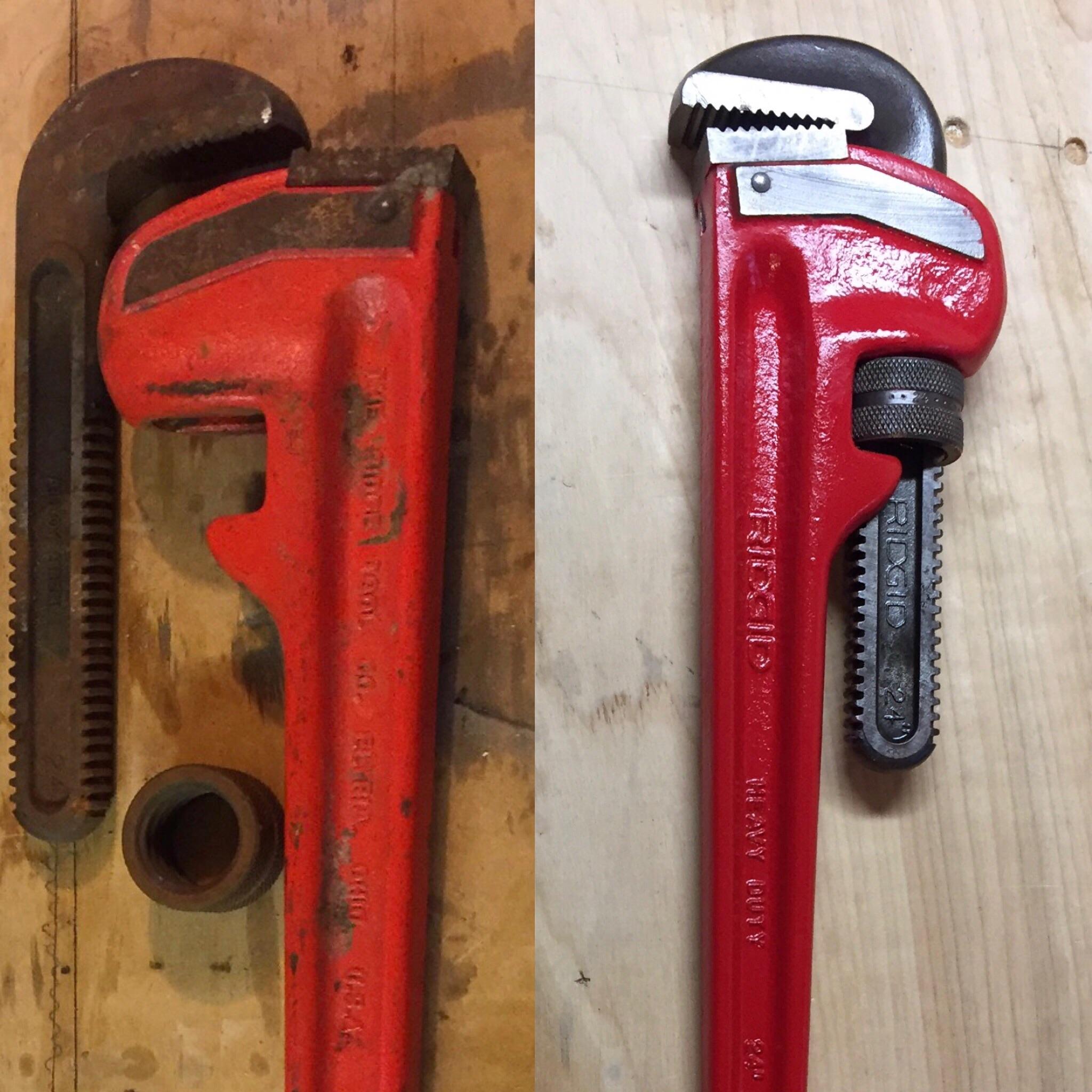 Found this 24” pipe wrench at a garage sale for 5 dollars. Little spit