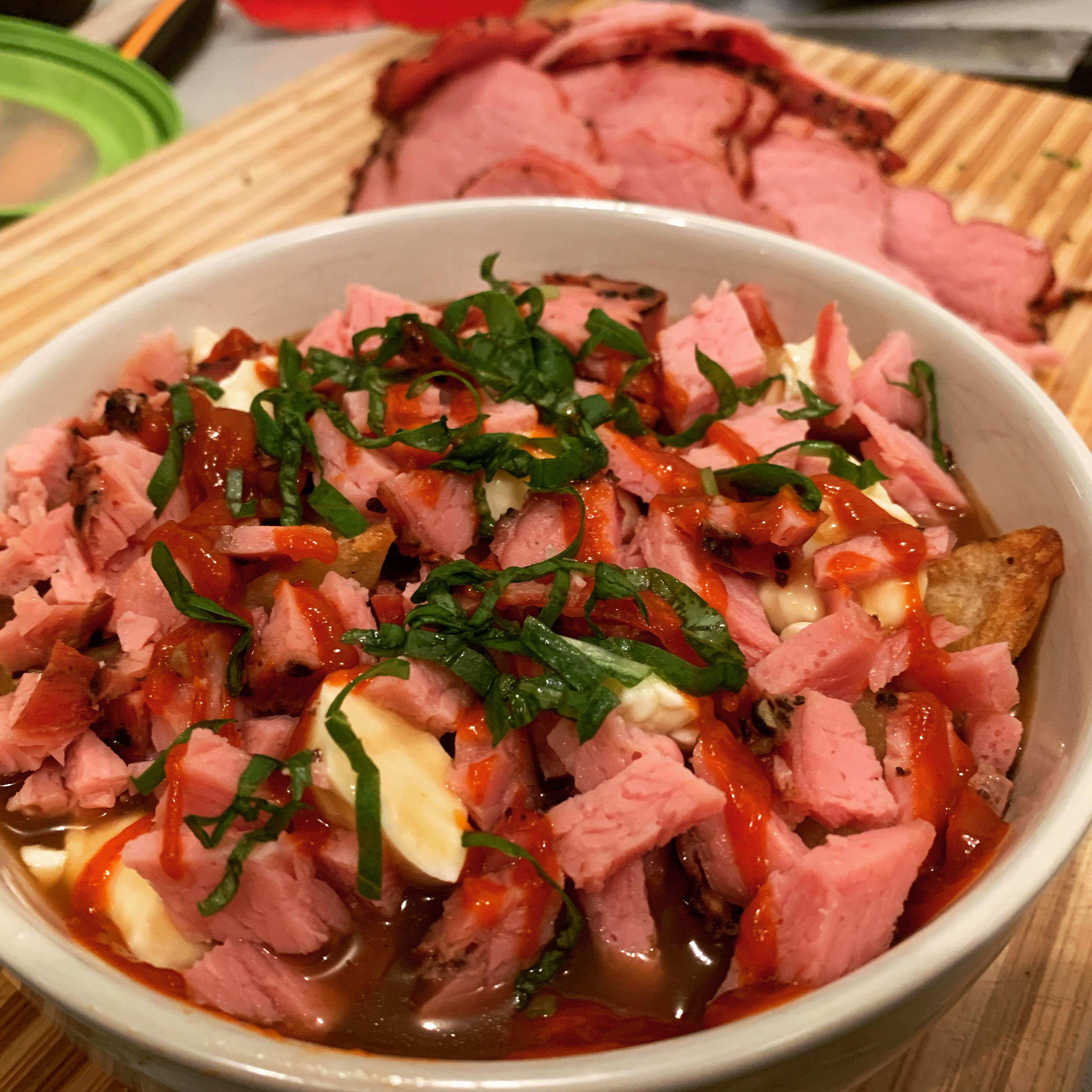 Schwartz Montreal smoked meat poutine with St Hubert poutine sauce