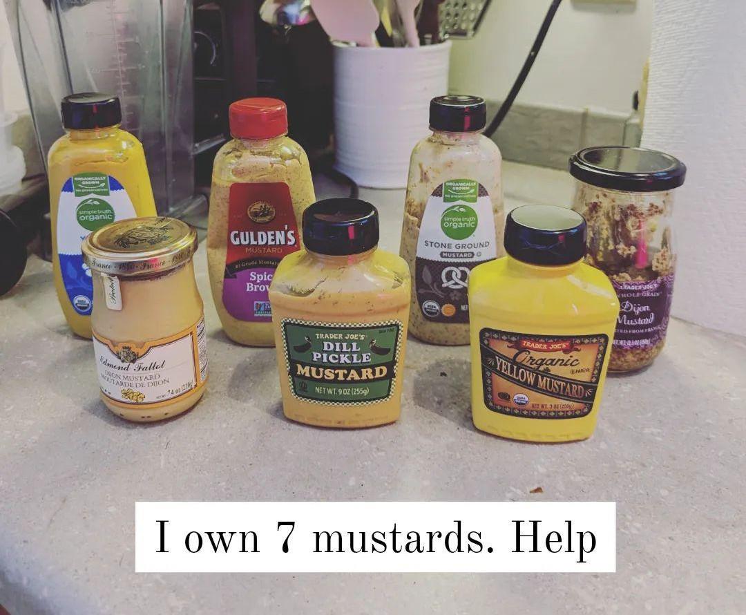 Cleared out the refrigerator and found 7 unique mustards r/Mustard