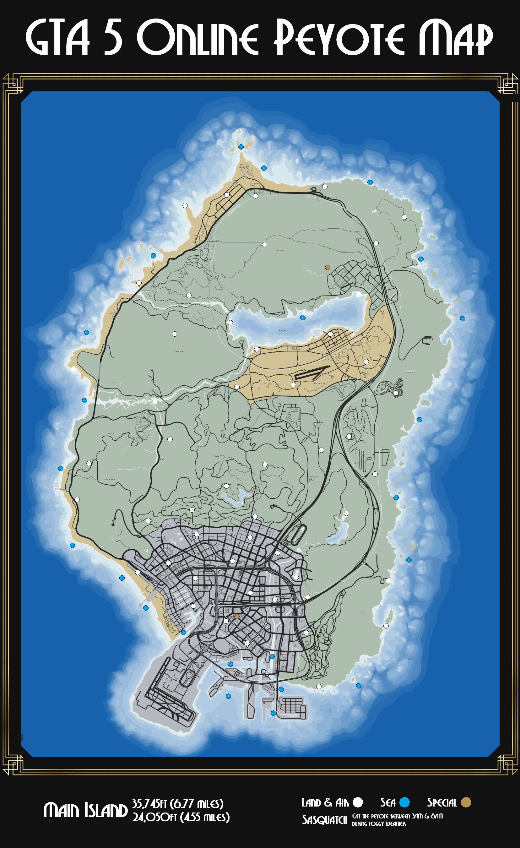 GTA 5 Peyote Locations Map