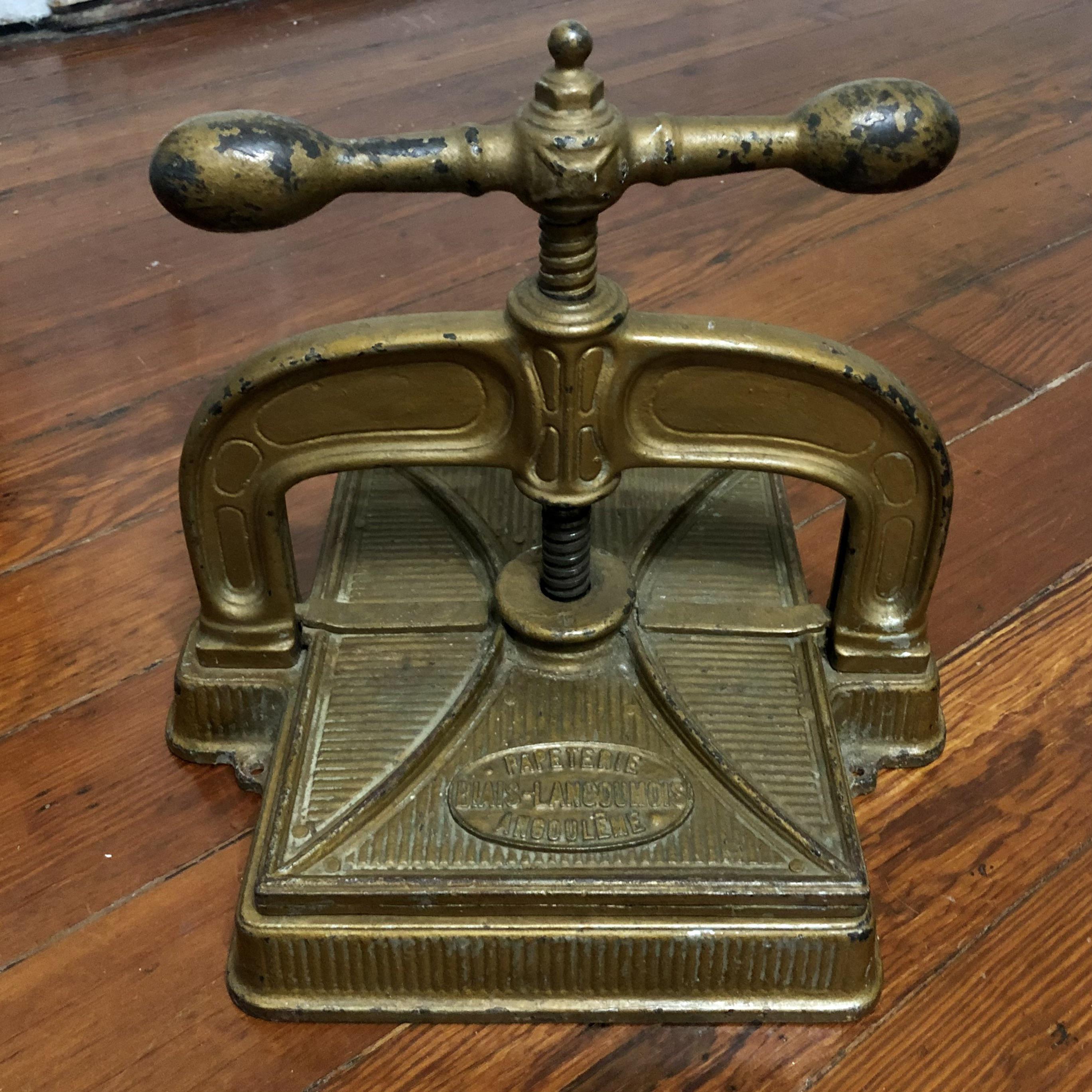 Hope nonfood related is ok—scored this vintage cast iron book press