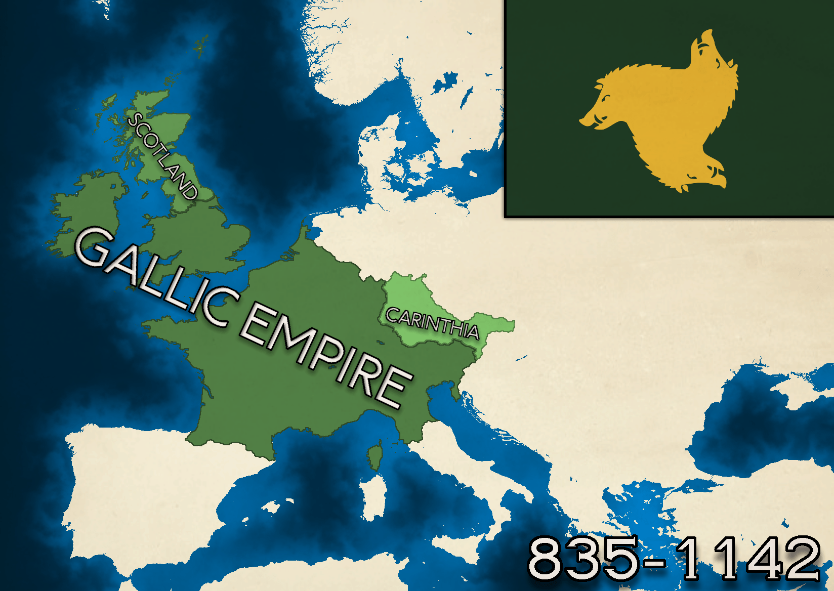 The Gallic Empire at its greatest extent r/imaginarymaps