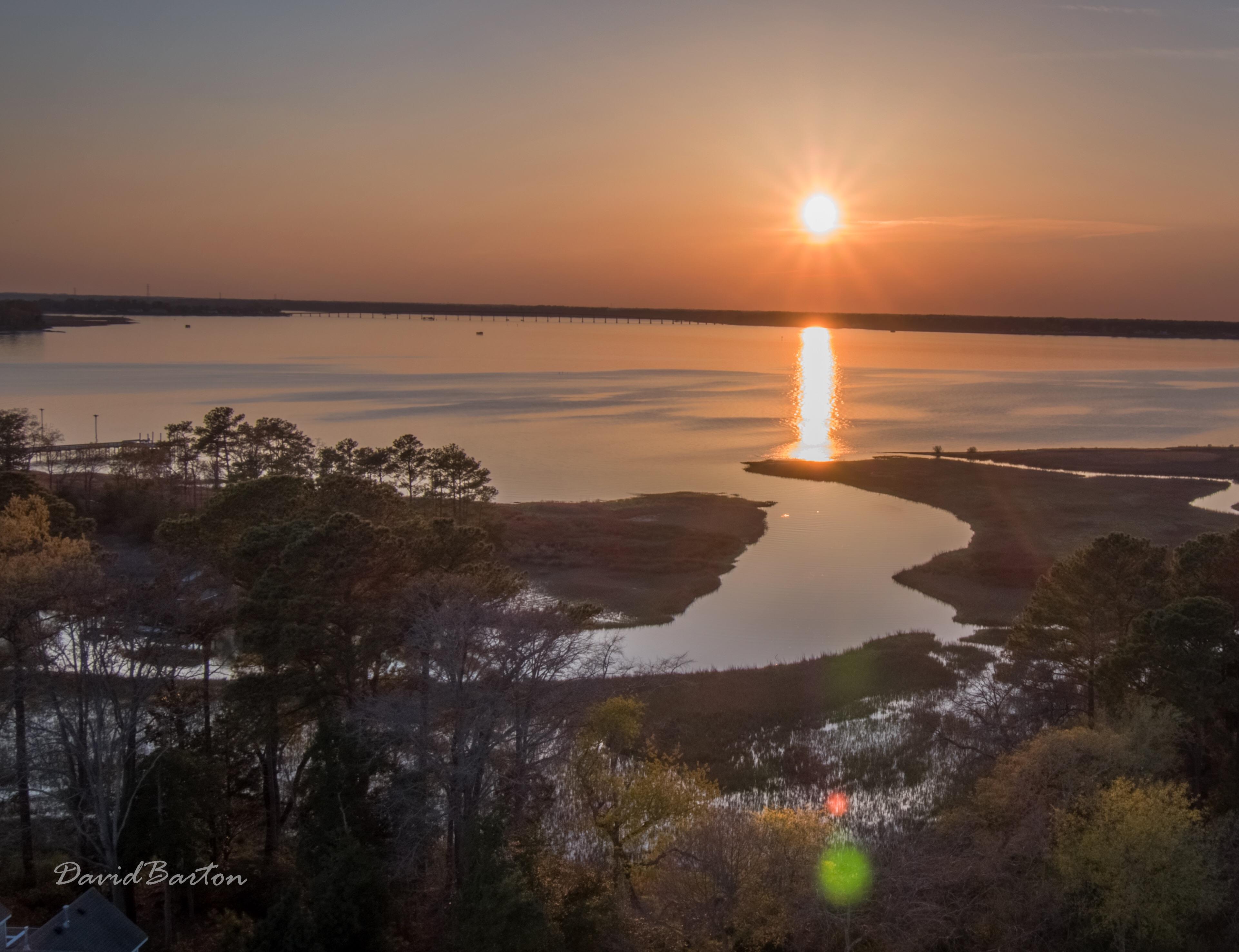 Sunset on the Nansemond River in Suffolk VA. Shot with DJI Inspire 2