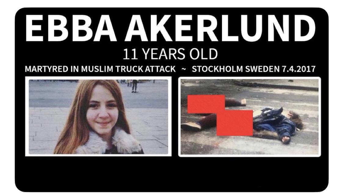 Ebba Akerlund was the youngest victim in the 2017 Stockholm islamic