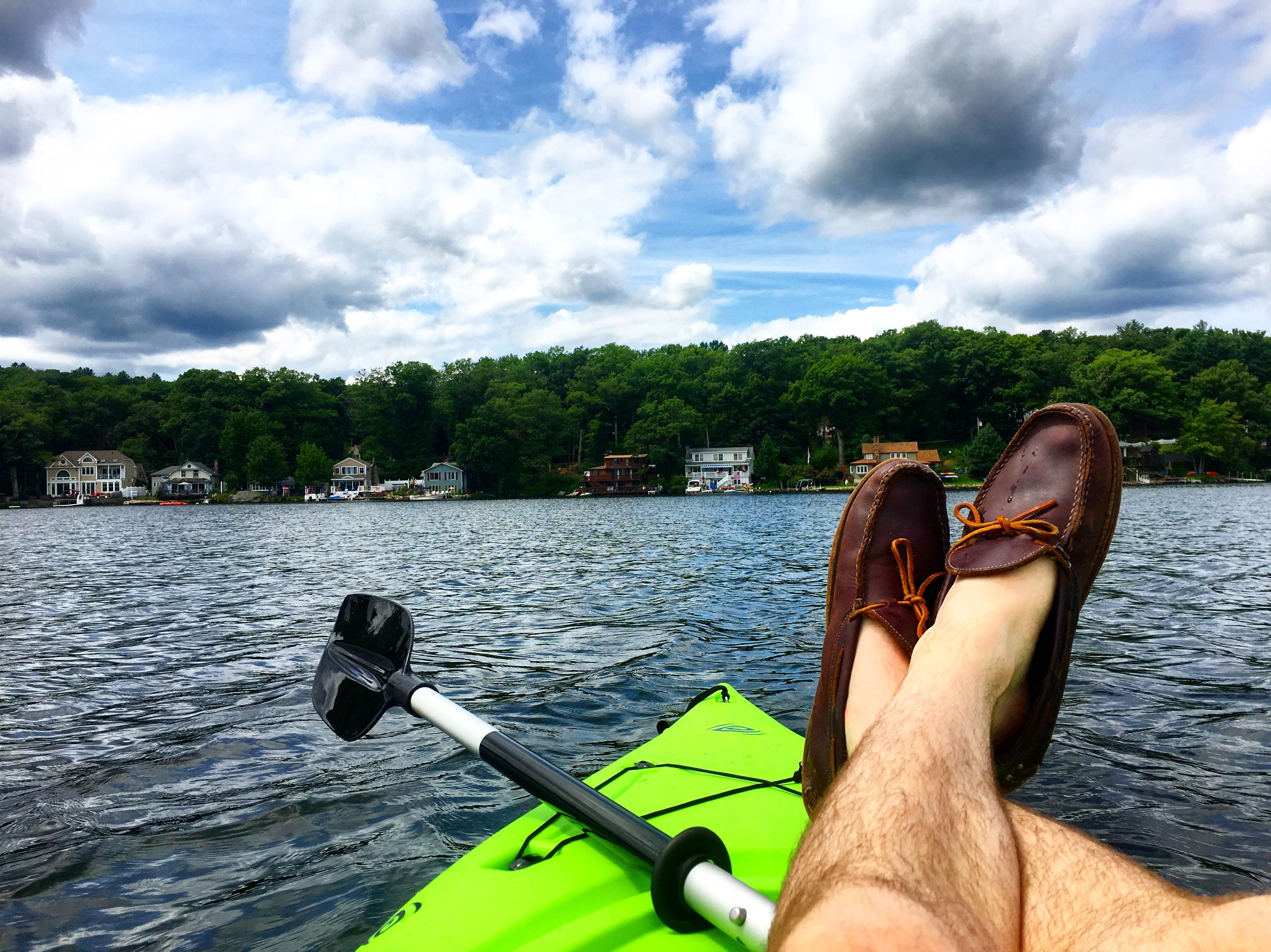 Perfect day for some birthday kayaking at Crystal Lake in Ellington