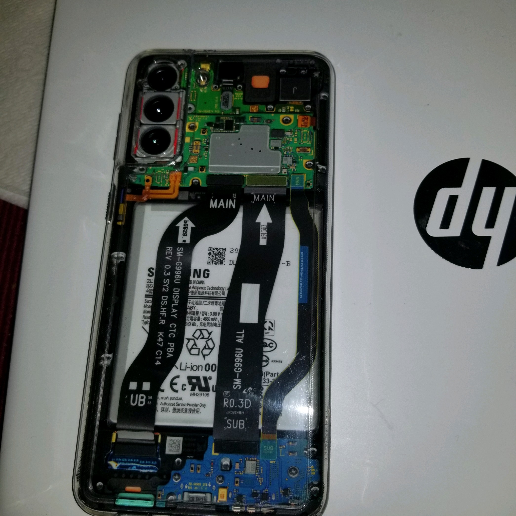 S21+ with teardown skin and a Spigen ultra hybrid case r/dbrand