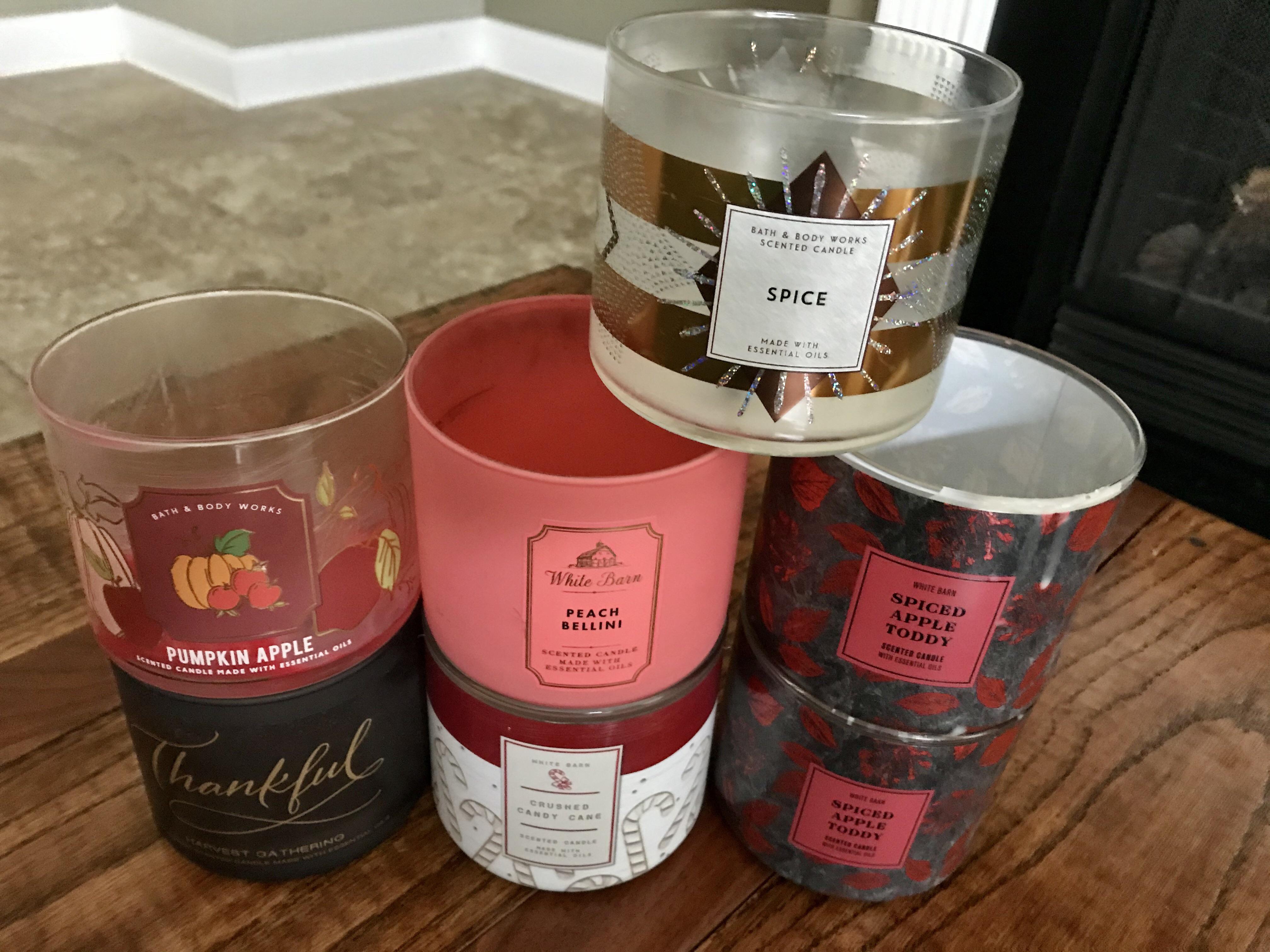 Midmonth empties. I burn candles in family room and bedroom. ) r/bathandbodyworks