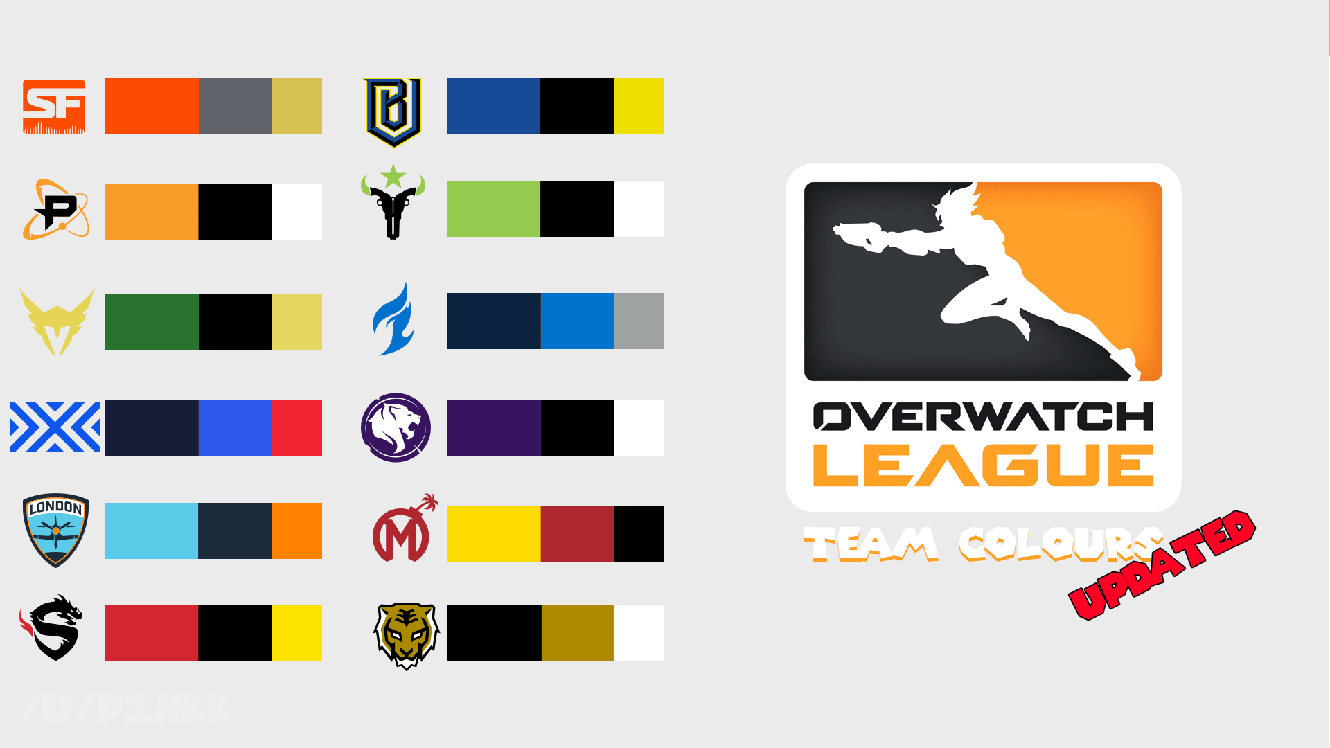 OWL team colours UPDATED