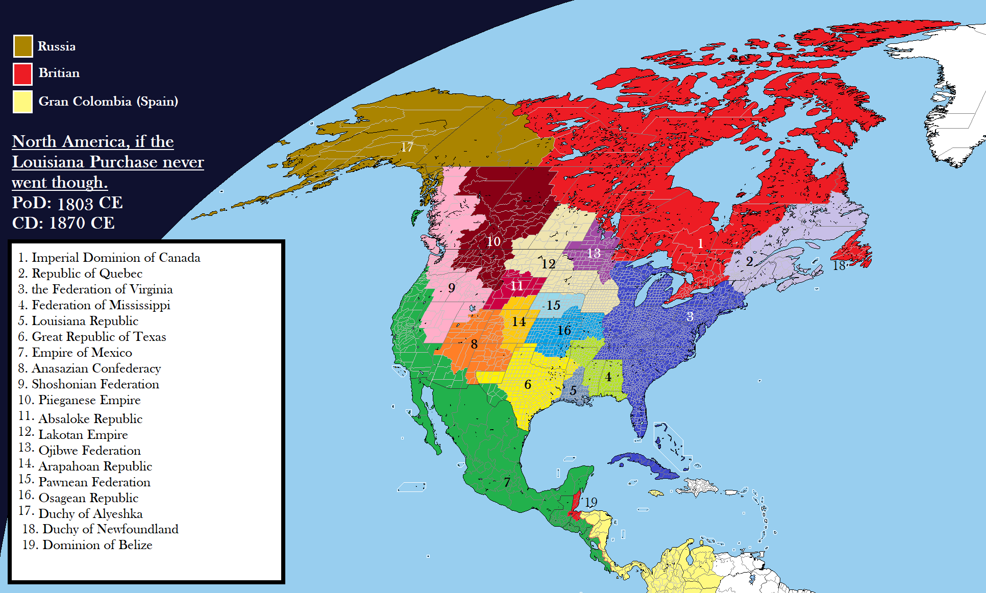 My take on if the United States never purchased Louisiana and the French simply decolonized the