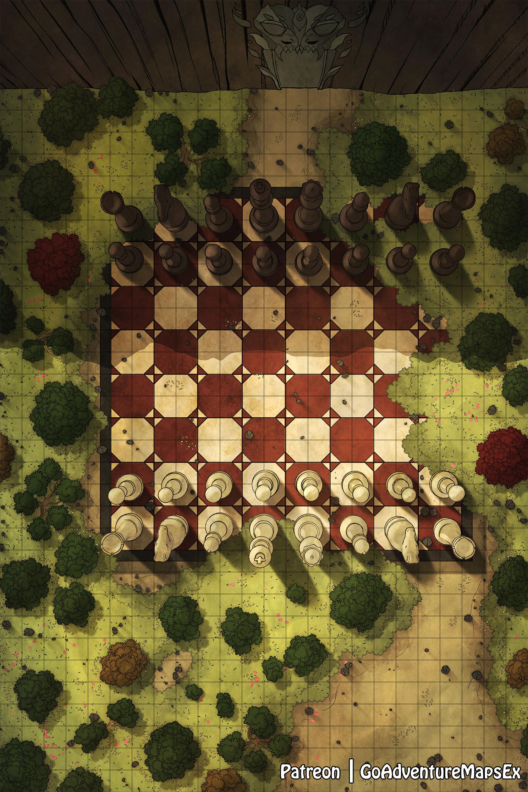 [OC][Art] The Giant Chess Board Battle Map 24x36 r/Roll20