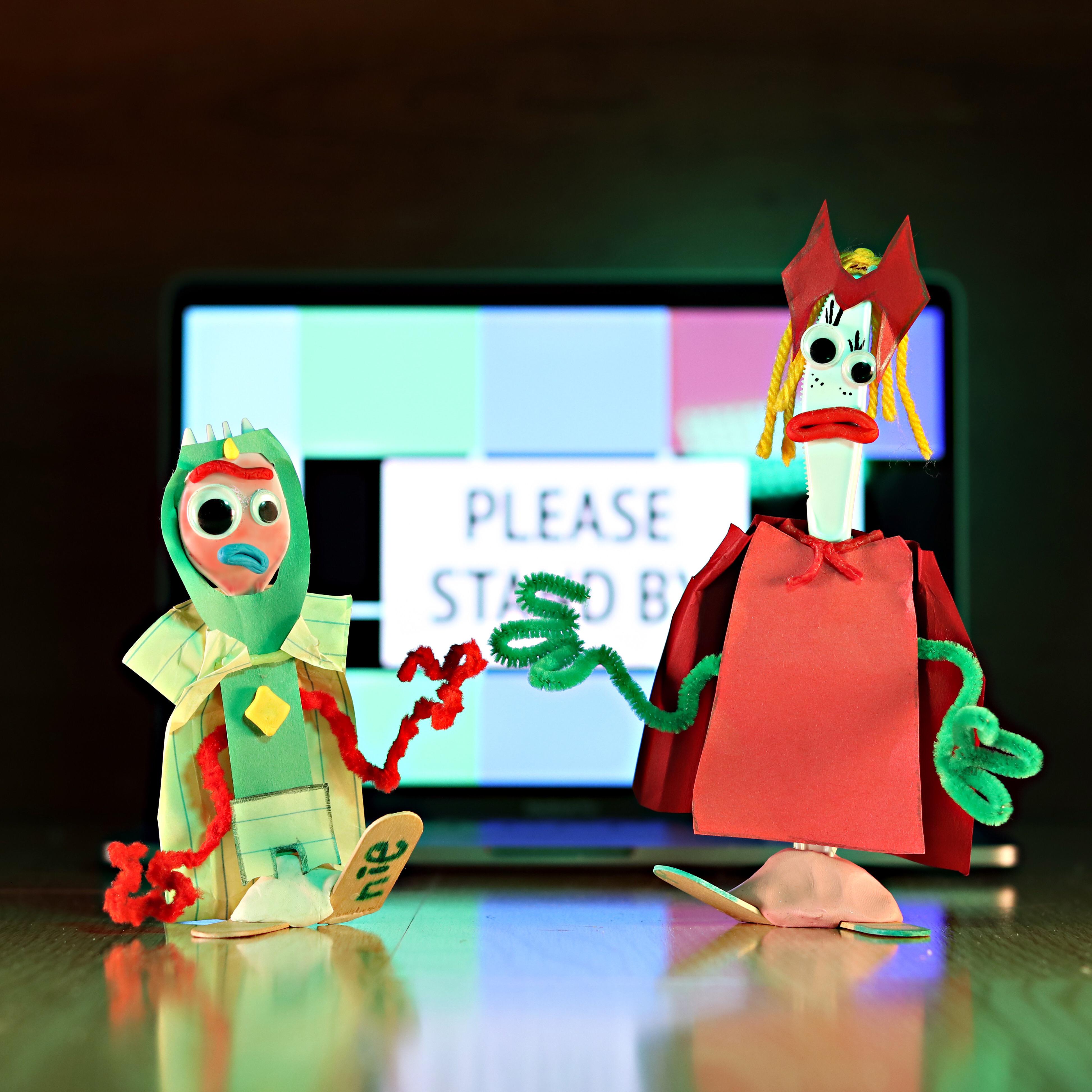 I made Vision & Wanda costumes for Forky and Karen Beverly from Toy