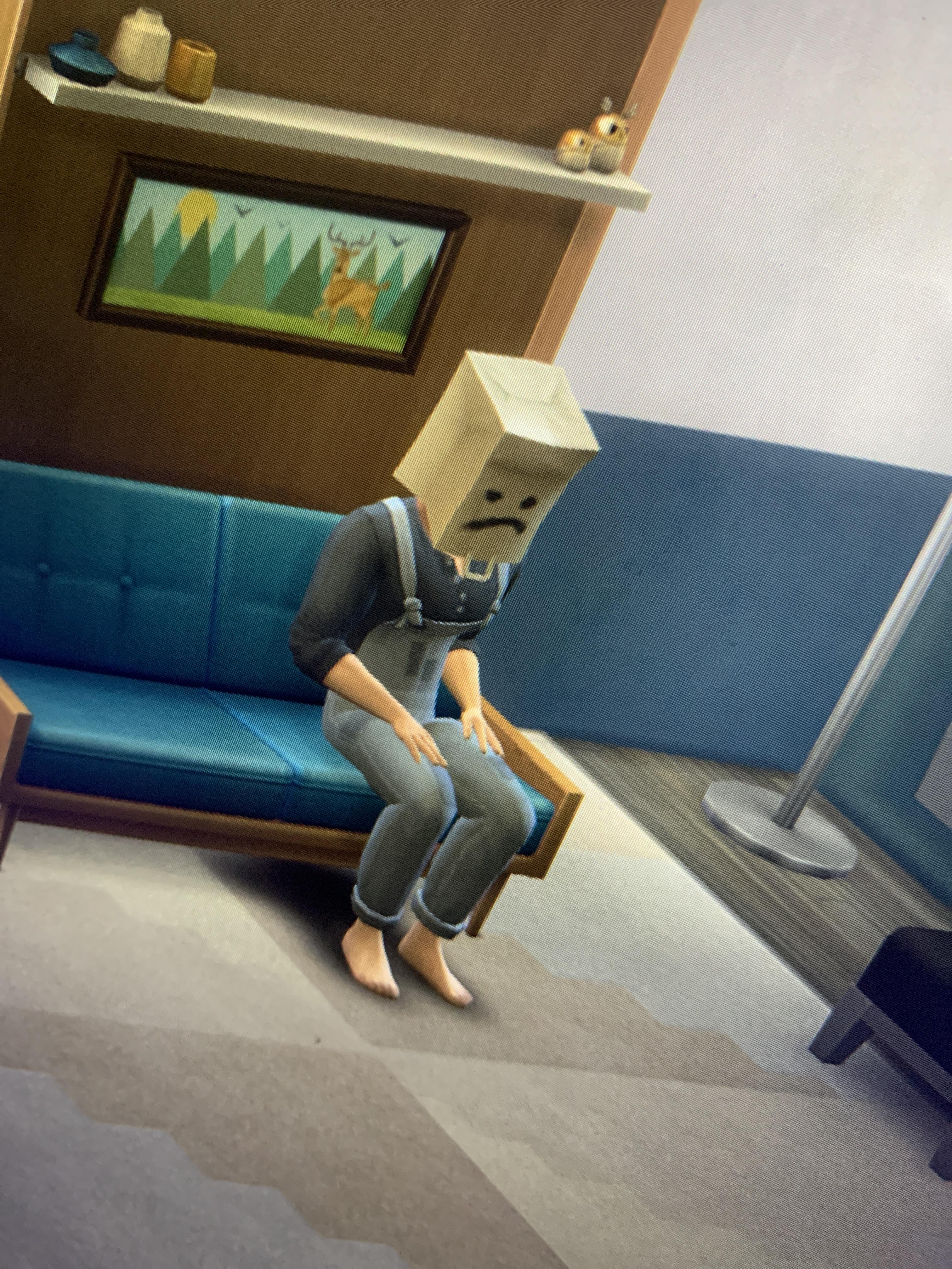 My sims boyfriend decided to wear a bag on his head now...any way I can