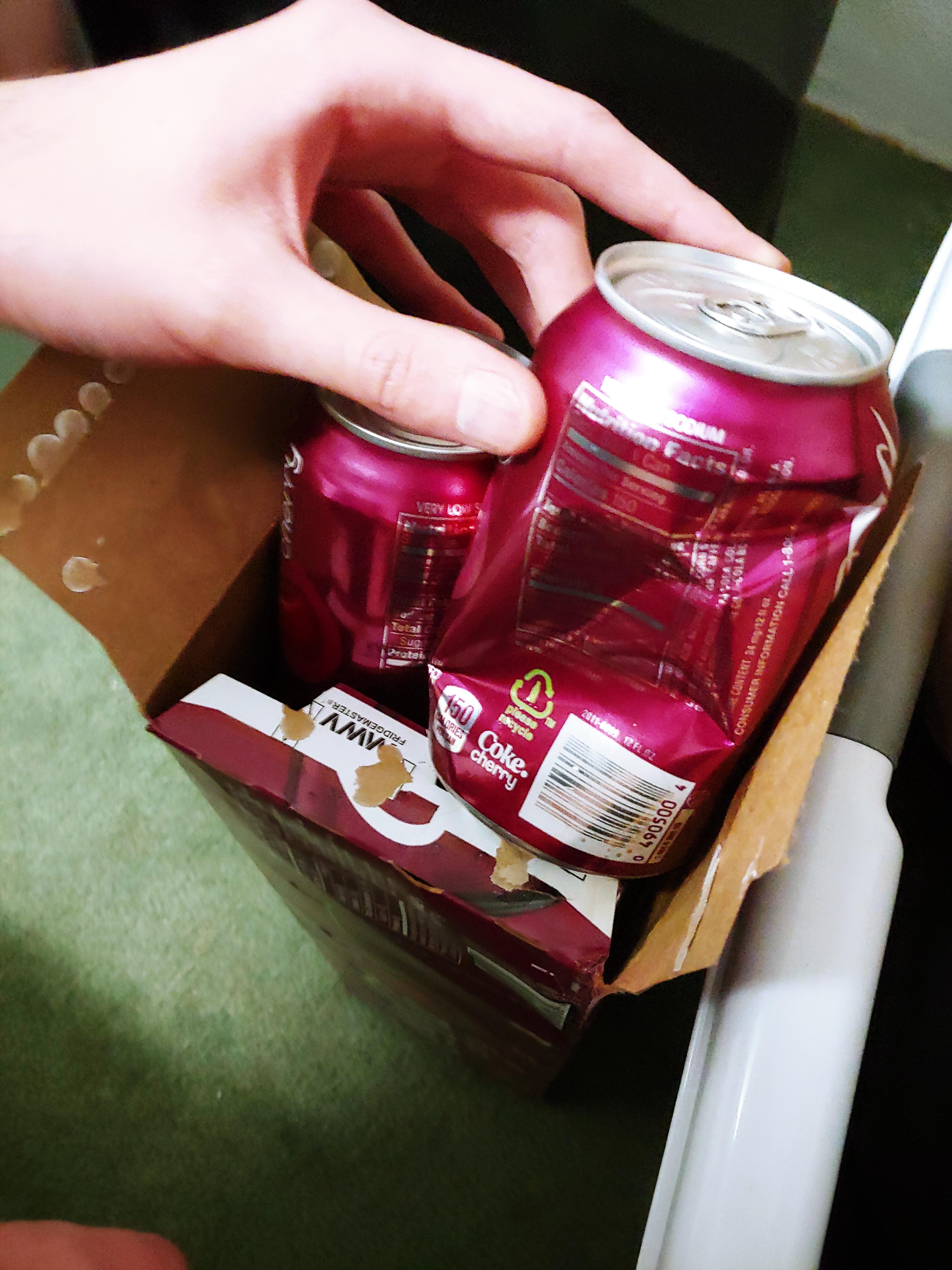 My roommate found an empty, sealed Coke can in an unopened Coke box