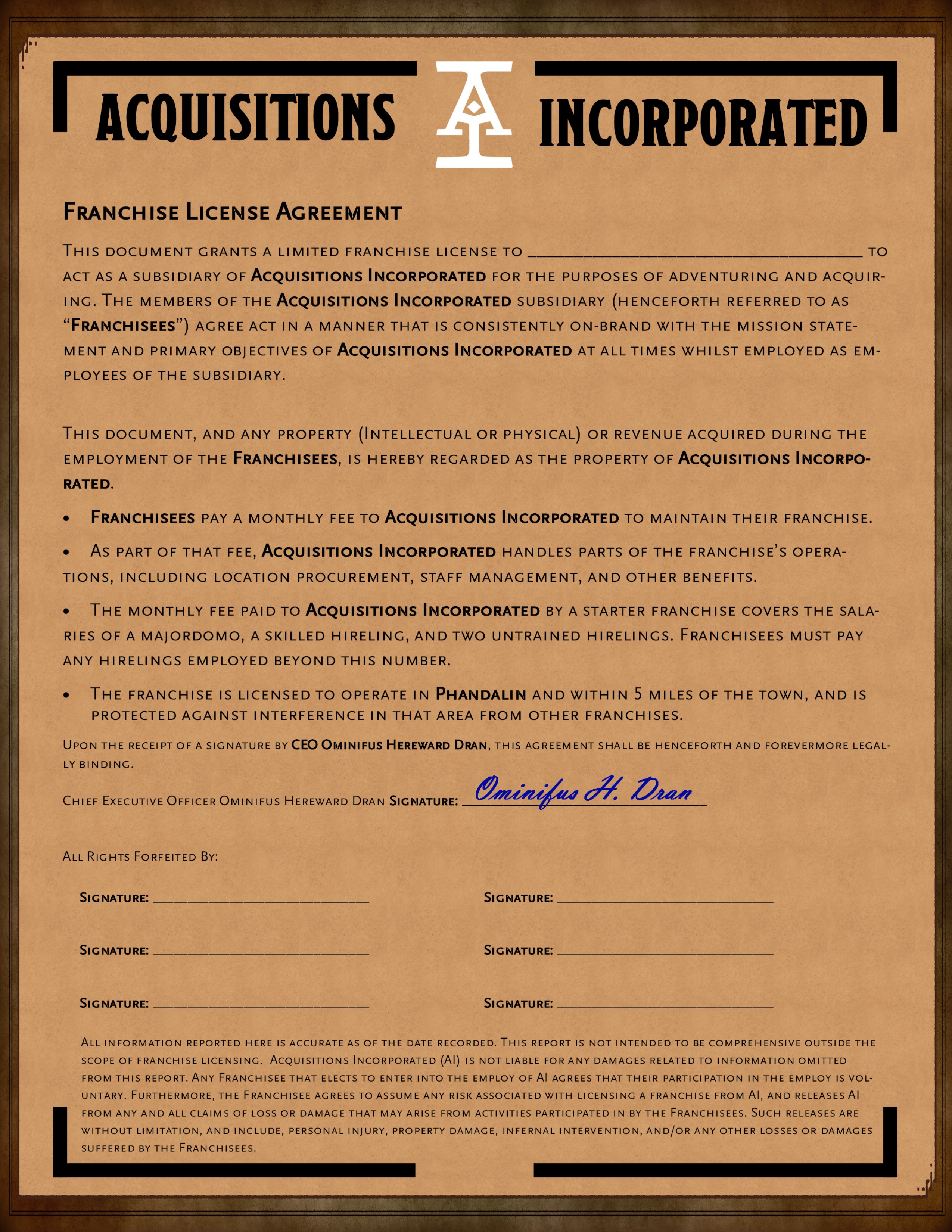 Was inspired by some of the posts here to make a "Franchise License