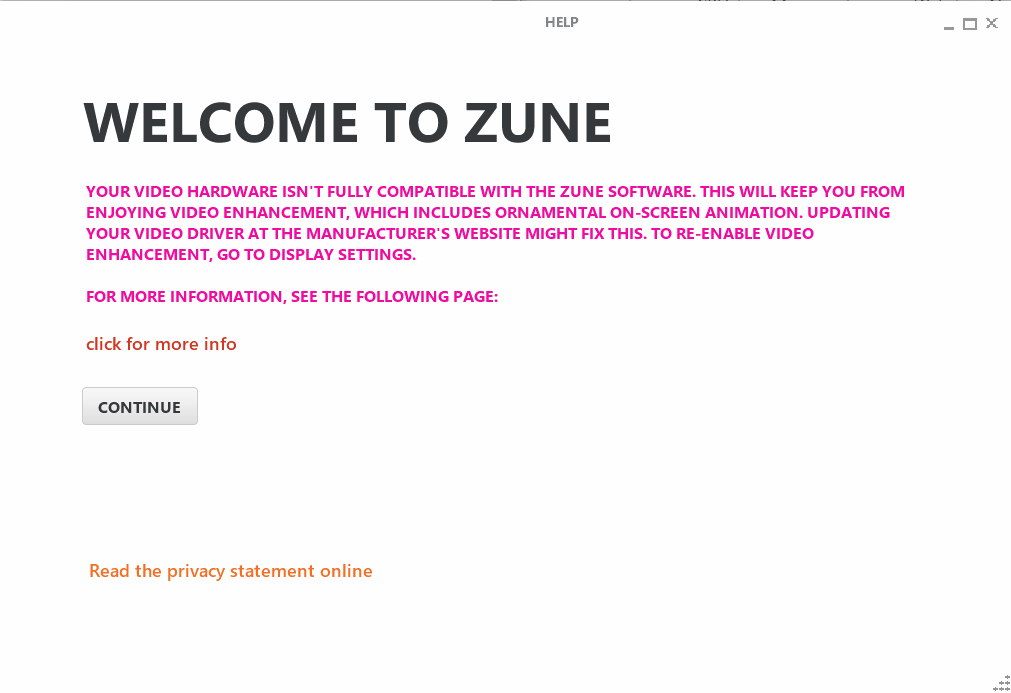 Zune software error (the picture didn't load fully the first time) r/Zune